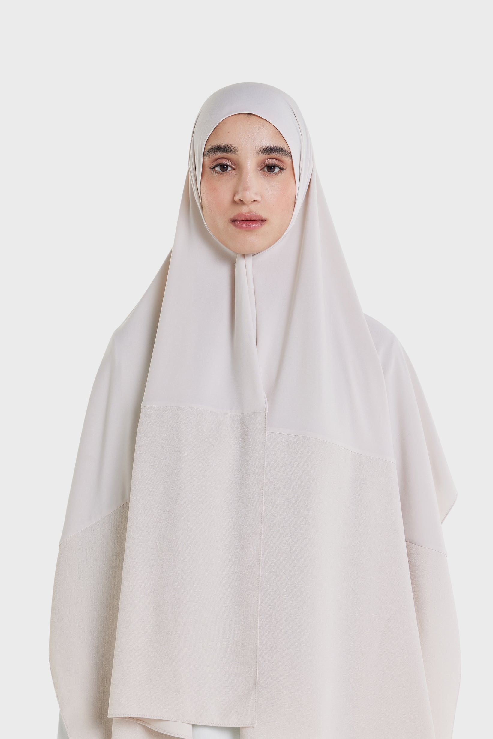 Dull Satin Edge Scarf | Biscuit