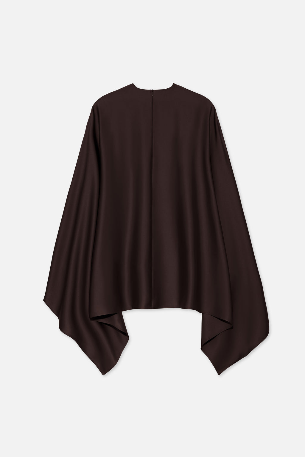 Asymmetric Cape Blouse | Dark Brown