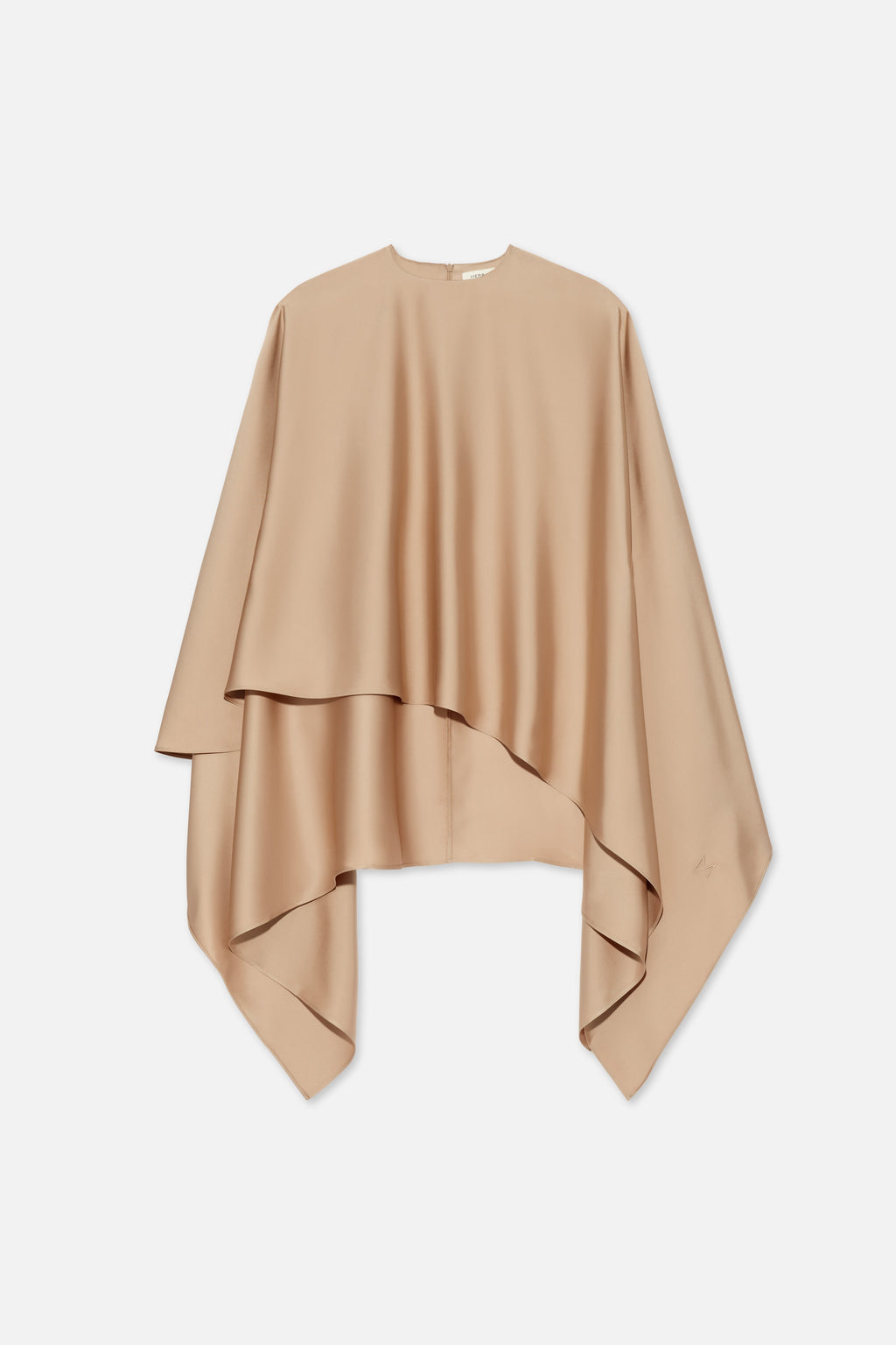 Asymmetric Cape Blouse | Nougat