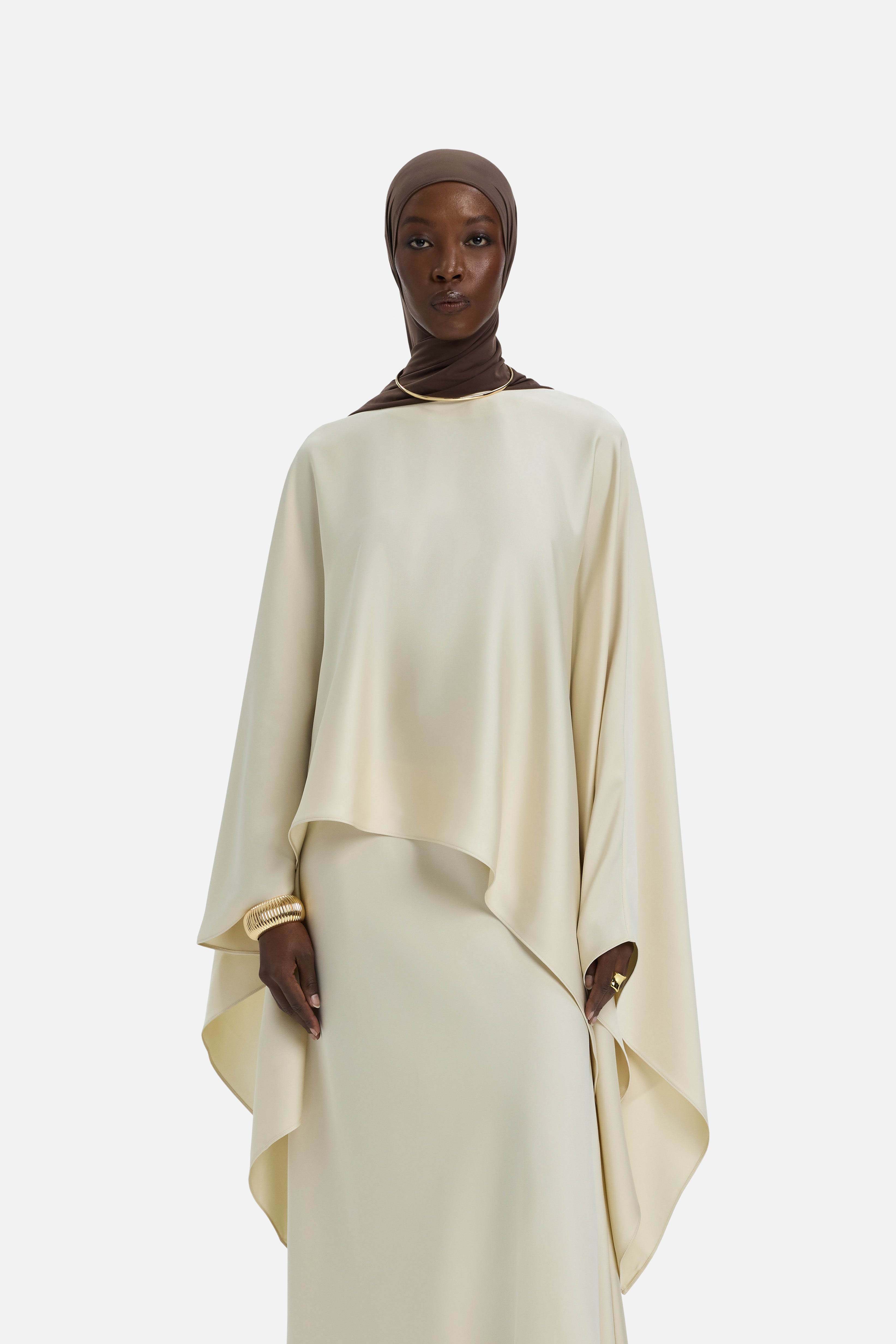 Asymmetric Cape Blouse | Sand