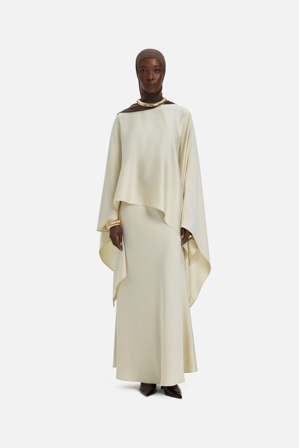 Asymmetric Cape Blouse | Sand