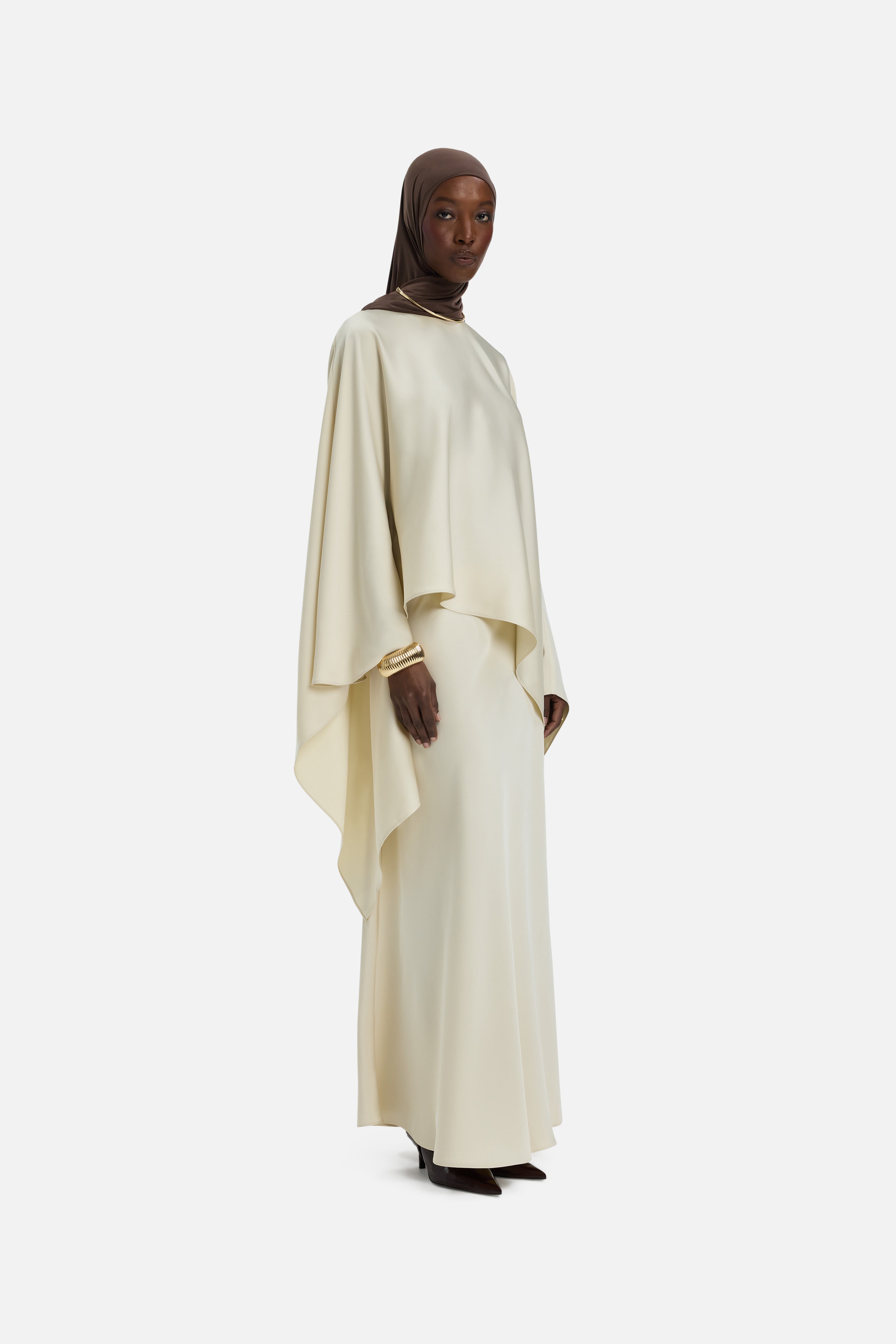 Asymmetric Cape Blouse | Sand