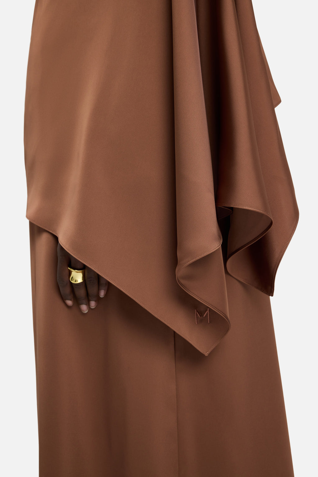 Asymmetric Cape Dress | Soft Bordeaux