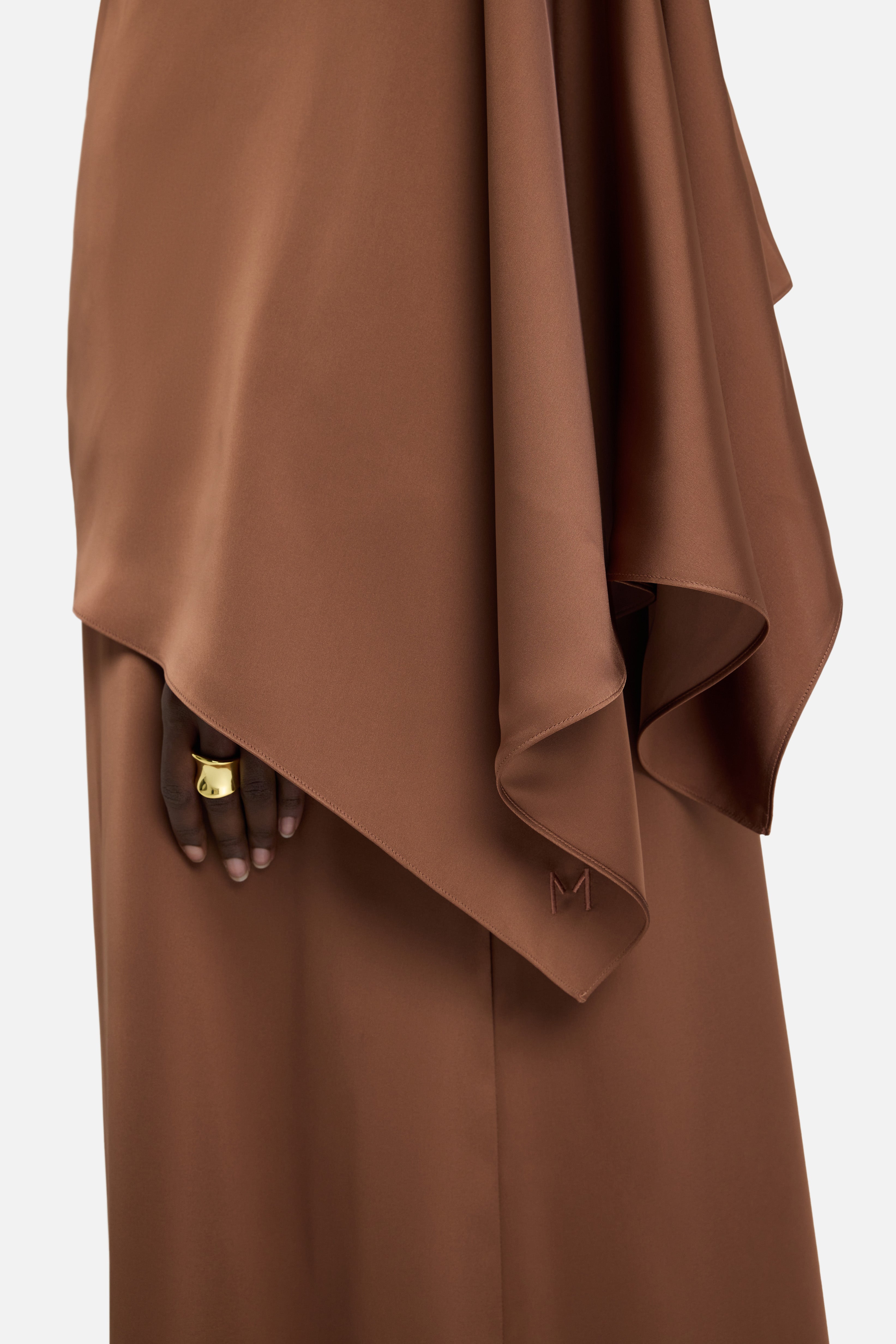 Asymmetric Cape Dress | Soft Bordeaux