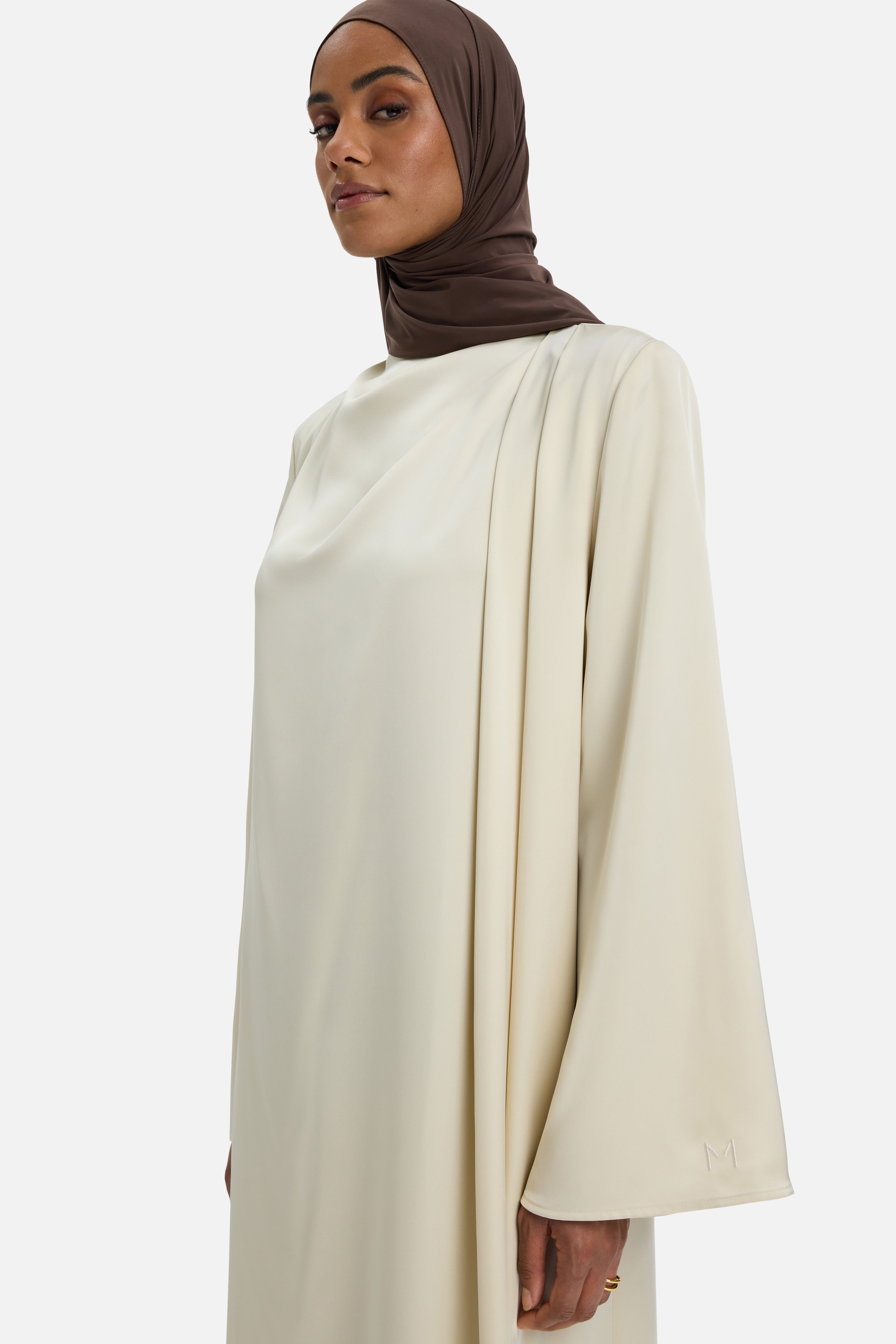 Asymmetric Drape Dress Regular | Sand