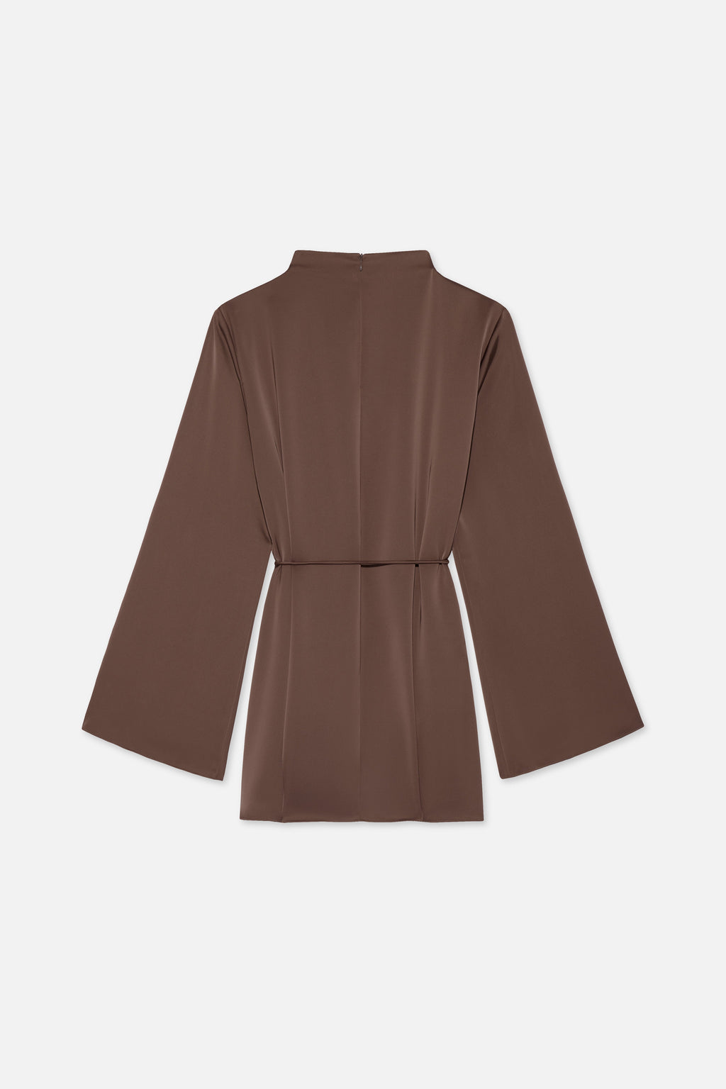 Asymmetric Pleat Blouse | Ash Brown