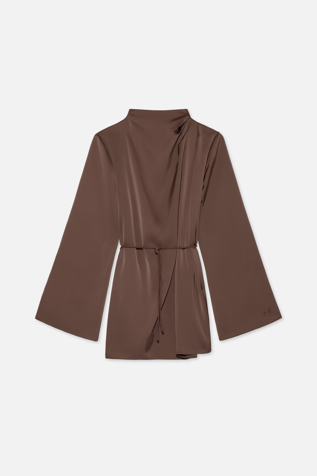 Asymmetric Pleat Blouse | Ash Brown