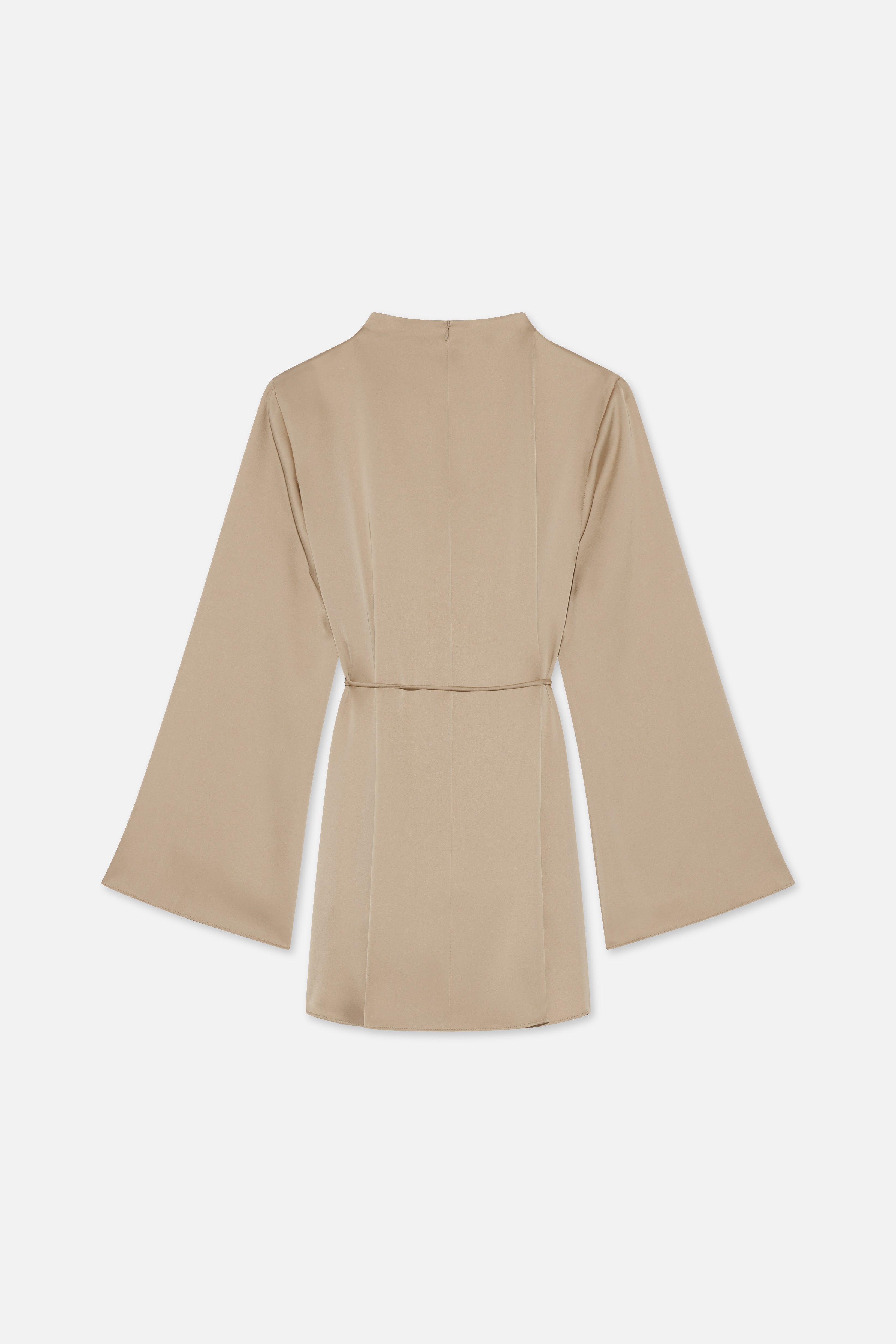 Asymmetric Pleat Blouse | Mocha