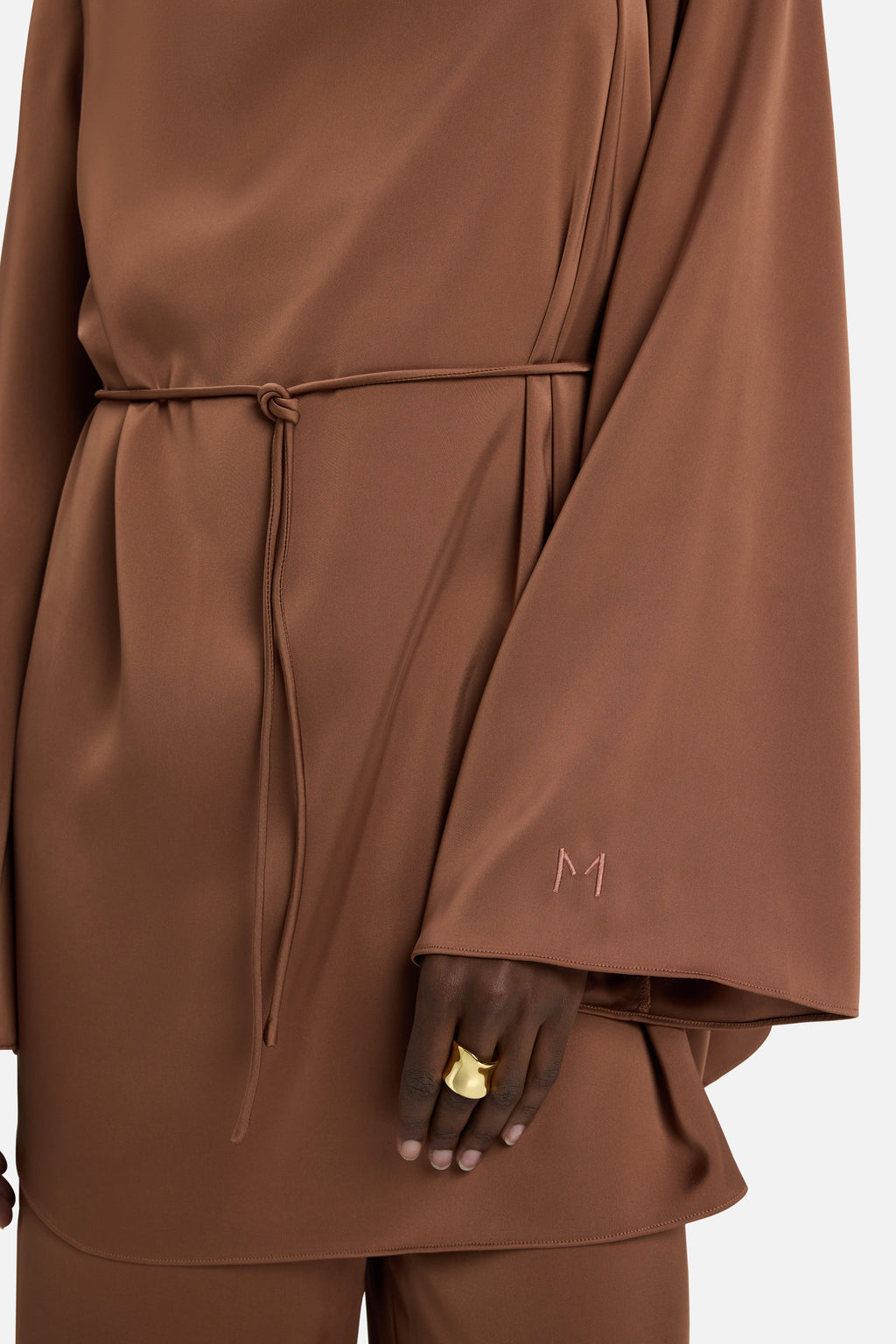 Asymmetric Pleat Blouse | Soft Bordeaux