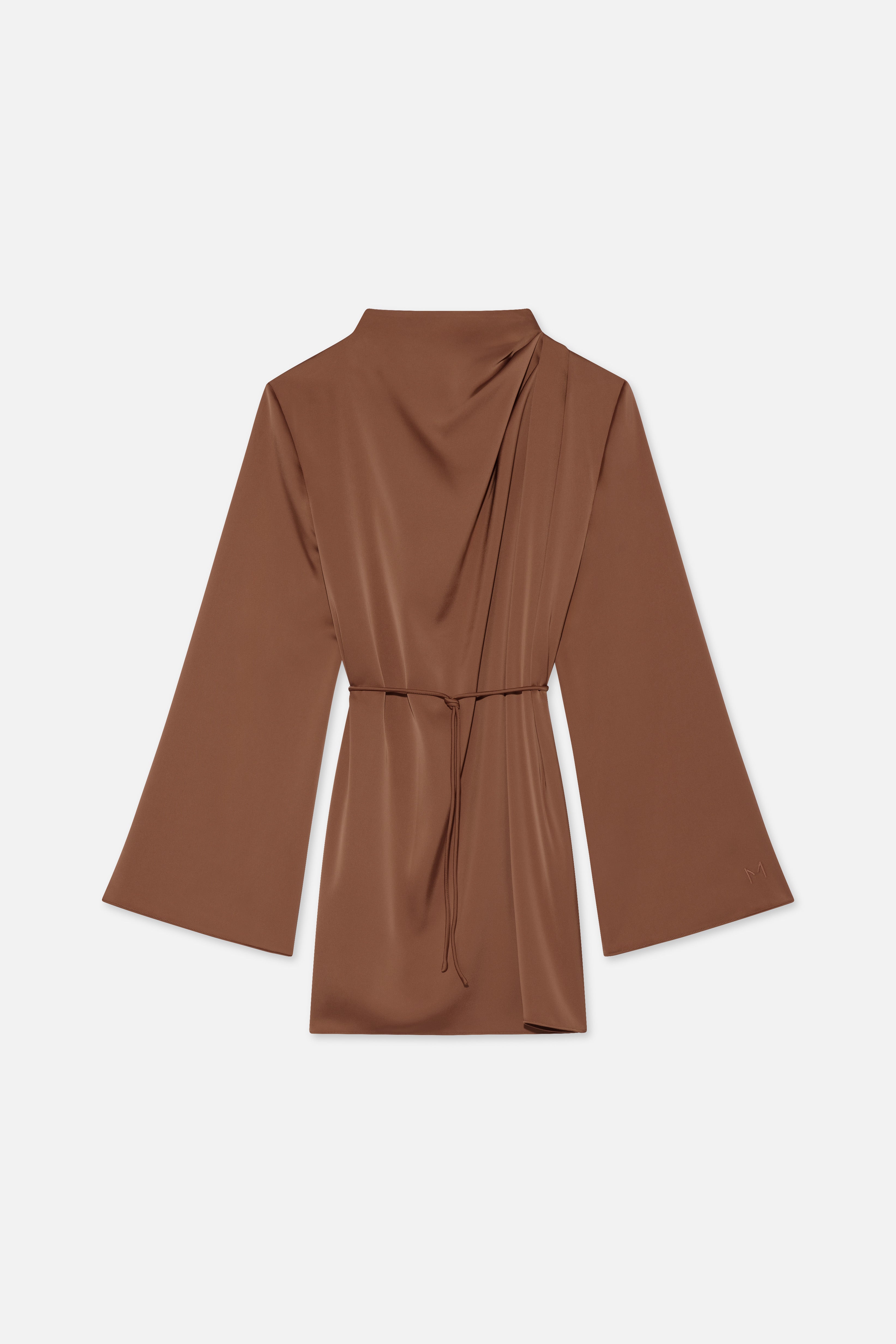 Asymmetric Pleat Blouse | Soft Bordeaux