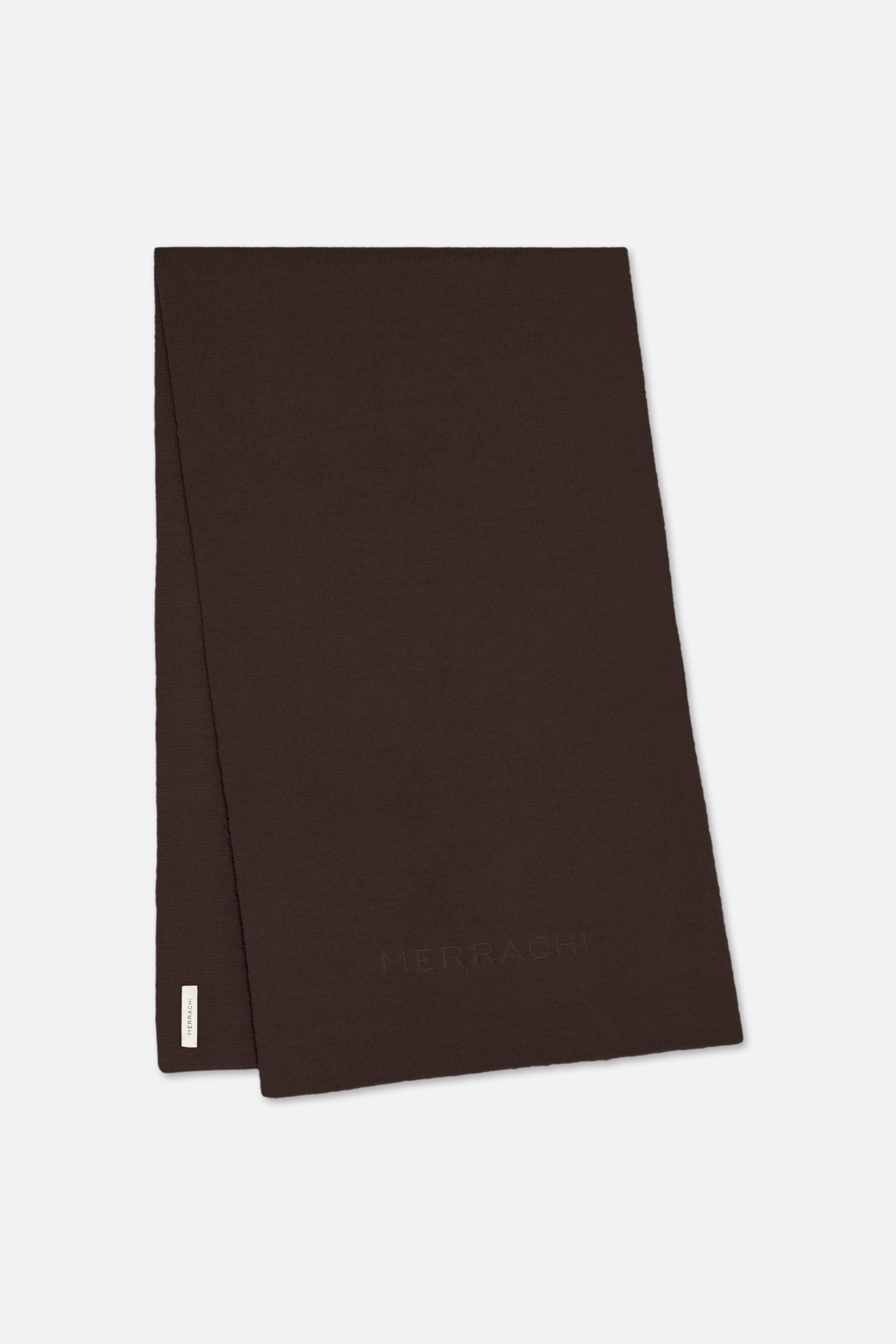 Brushed Knit Scarf | Dark Brown