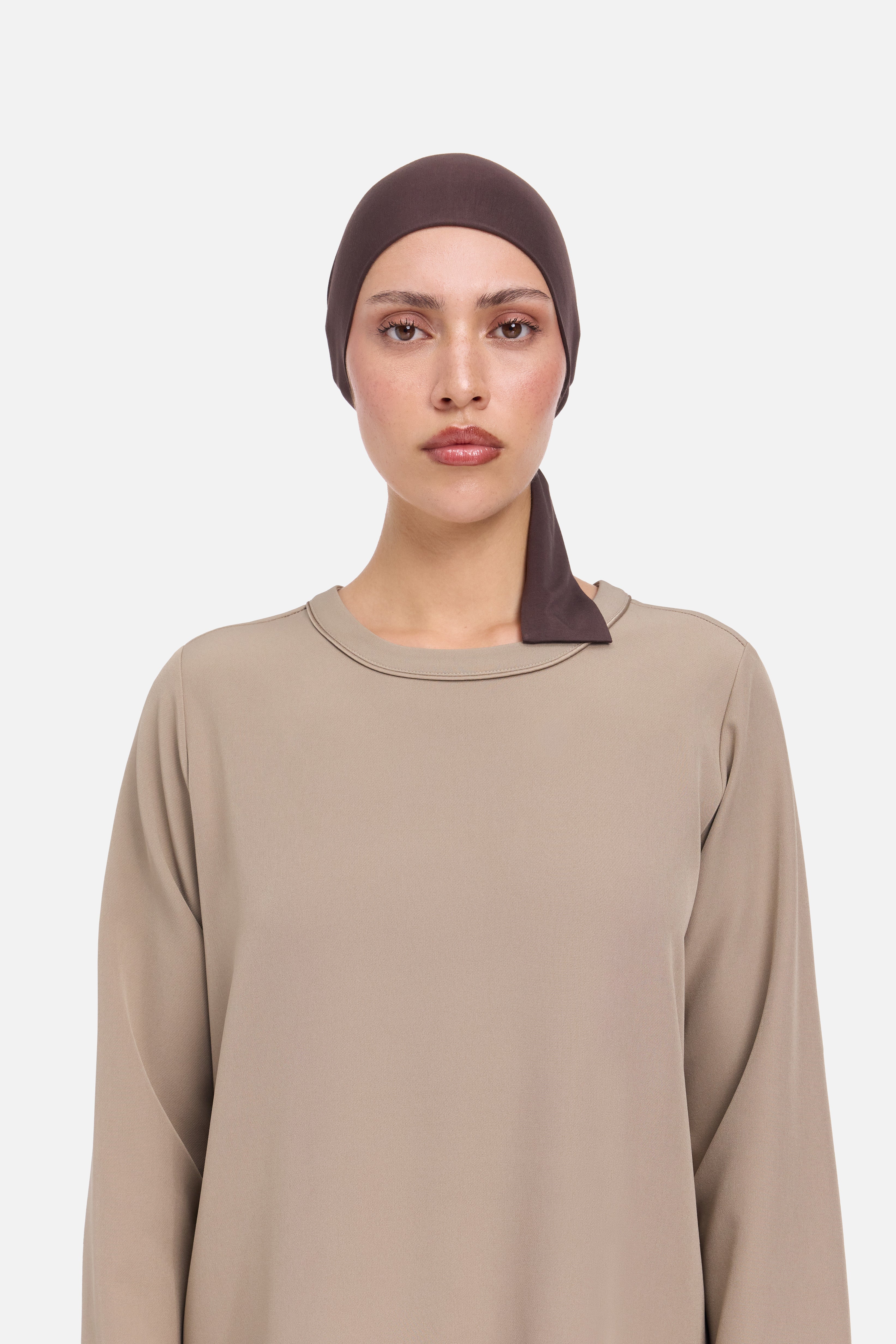 Bamboo Tied Underscarf | Dark Brown