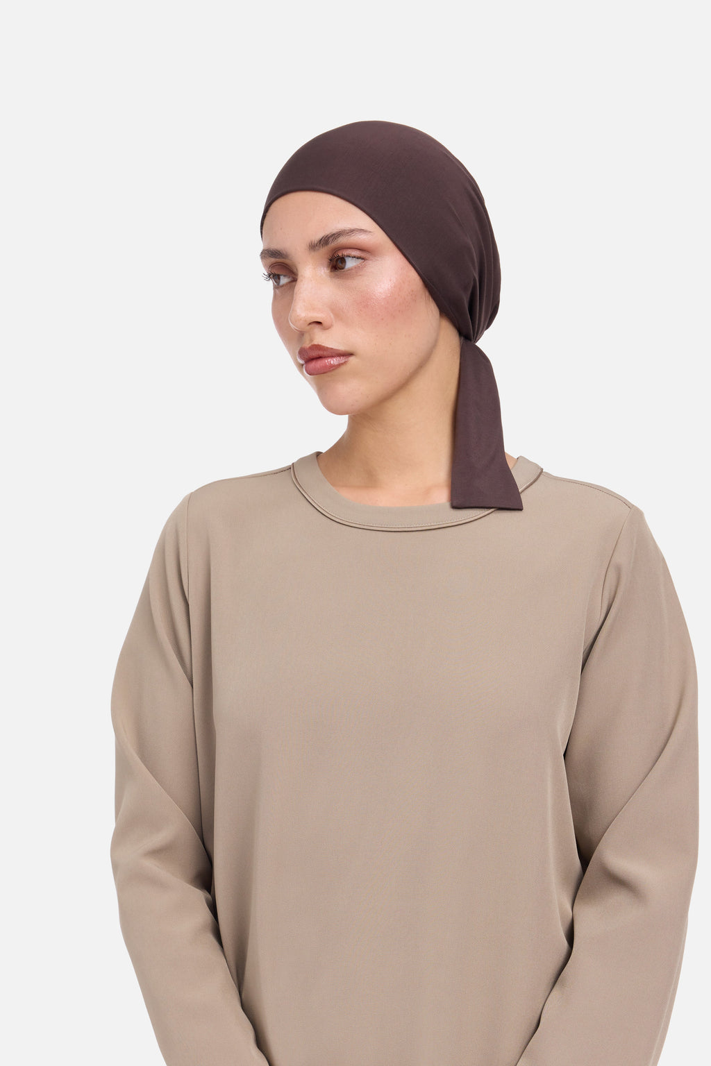 Bamboo Tied Underscarf | Dark Brown