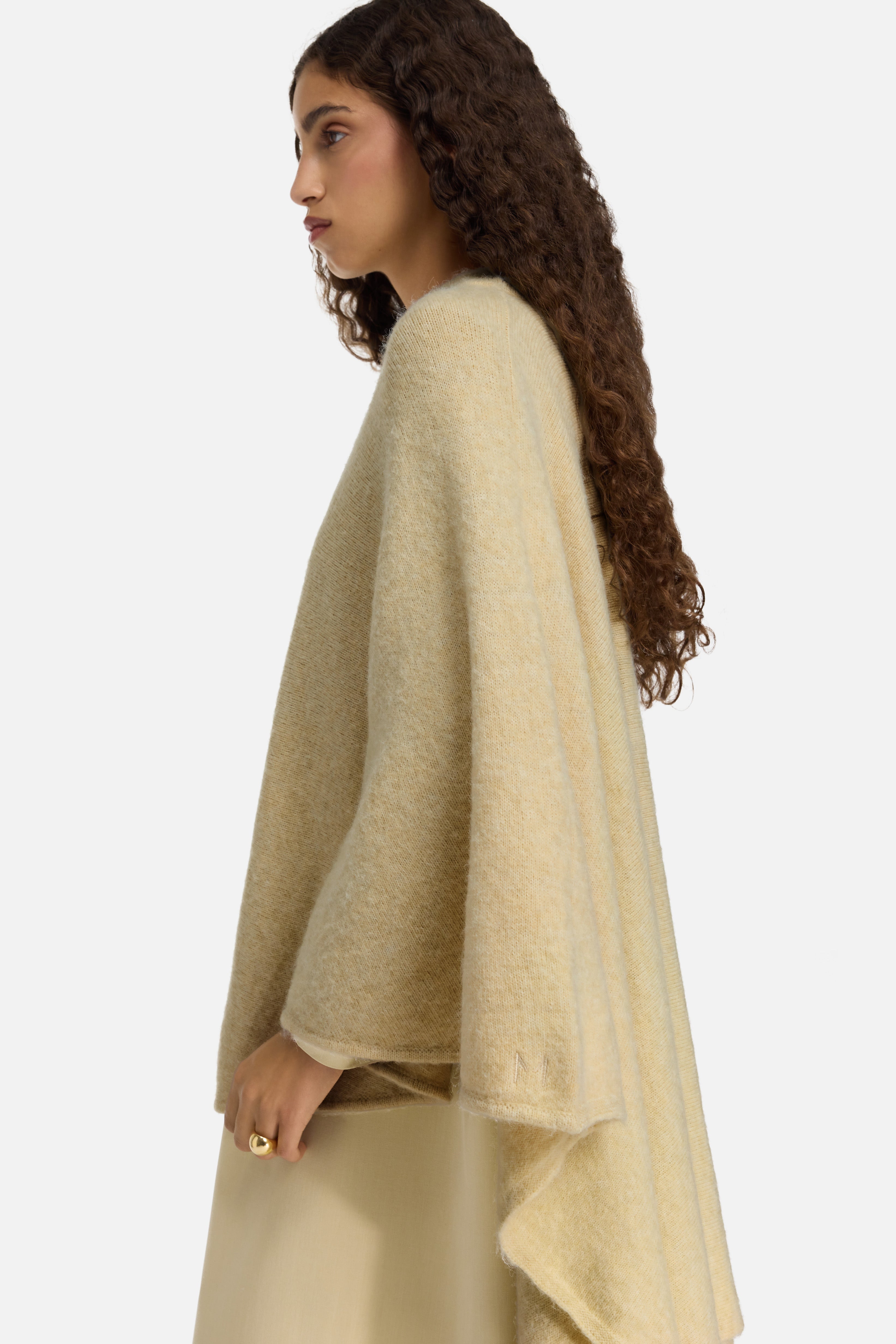 Brushed Knit Poncho | Desert Clay
