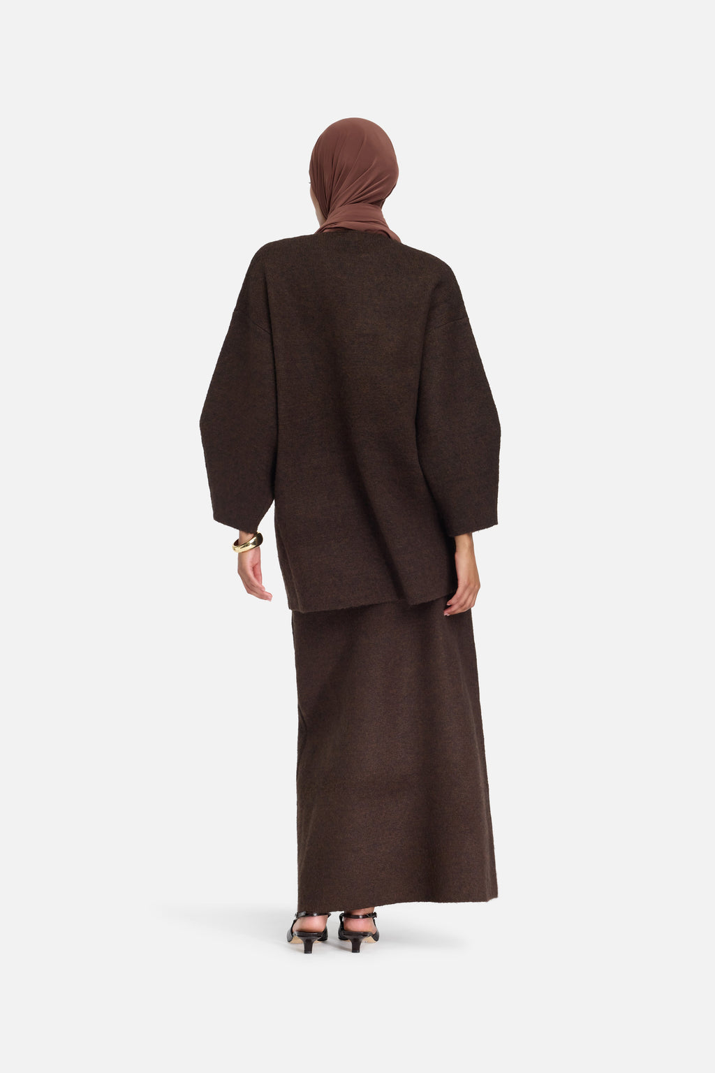 Brushed Knit Sweater | Dark Brown