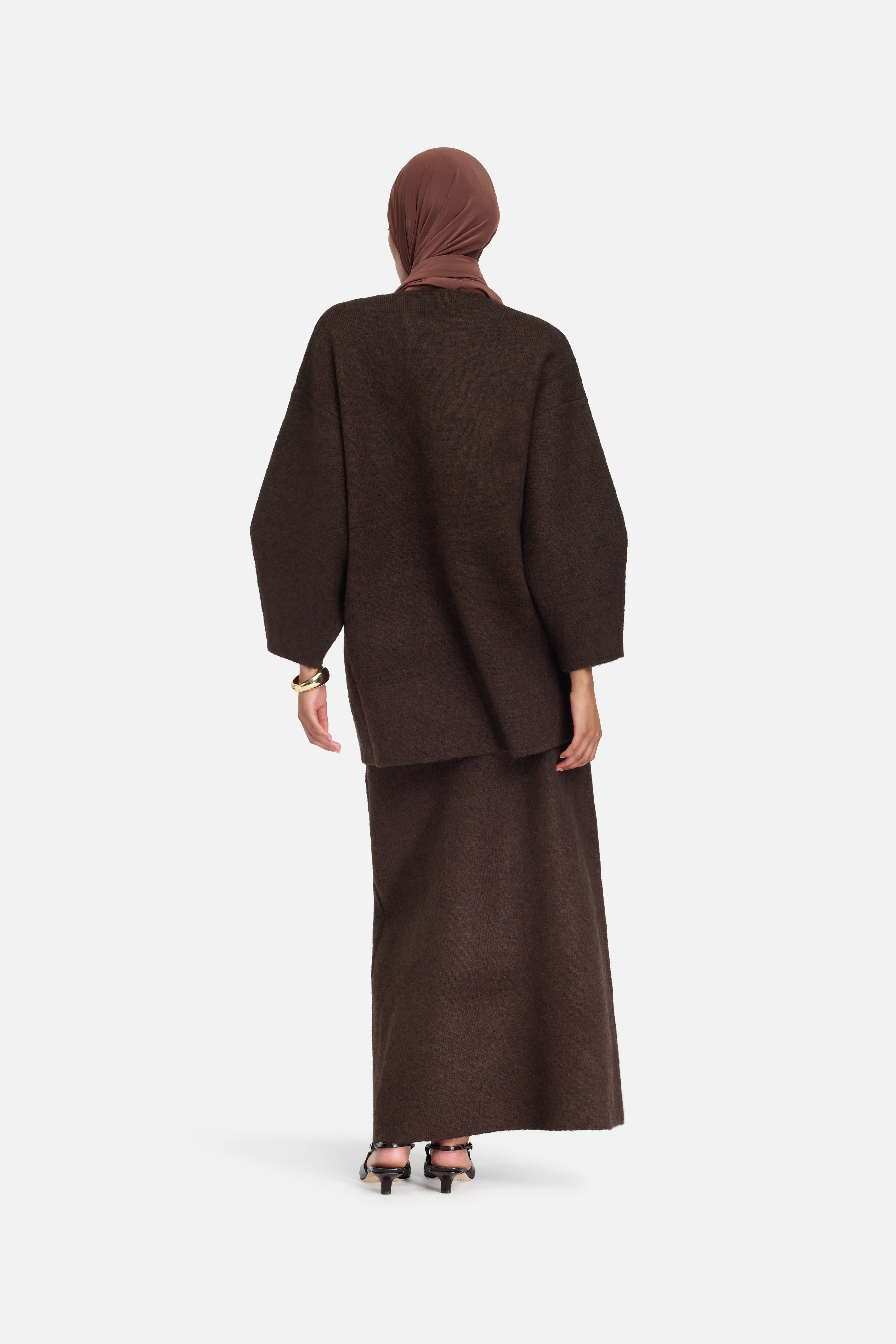 Brushed Knit Sweater | Dark Brown