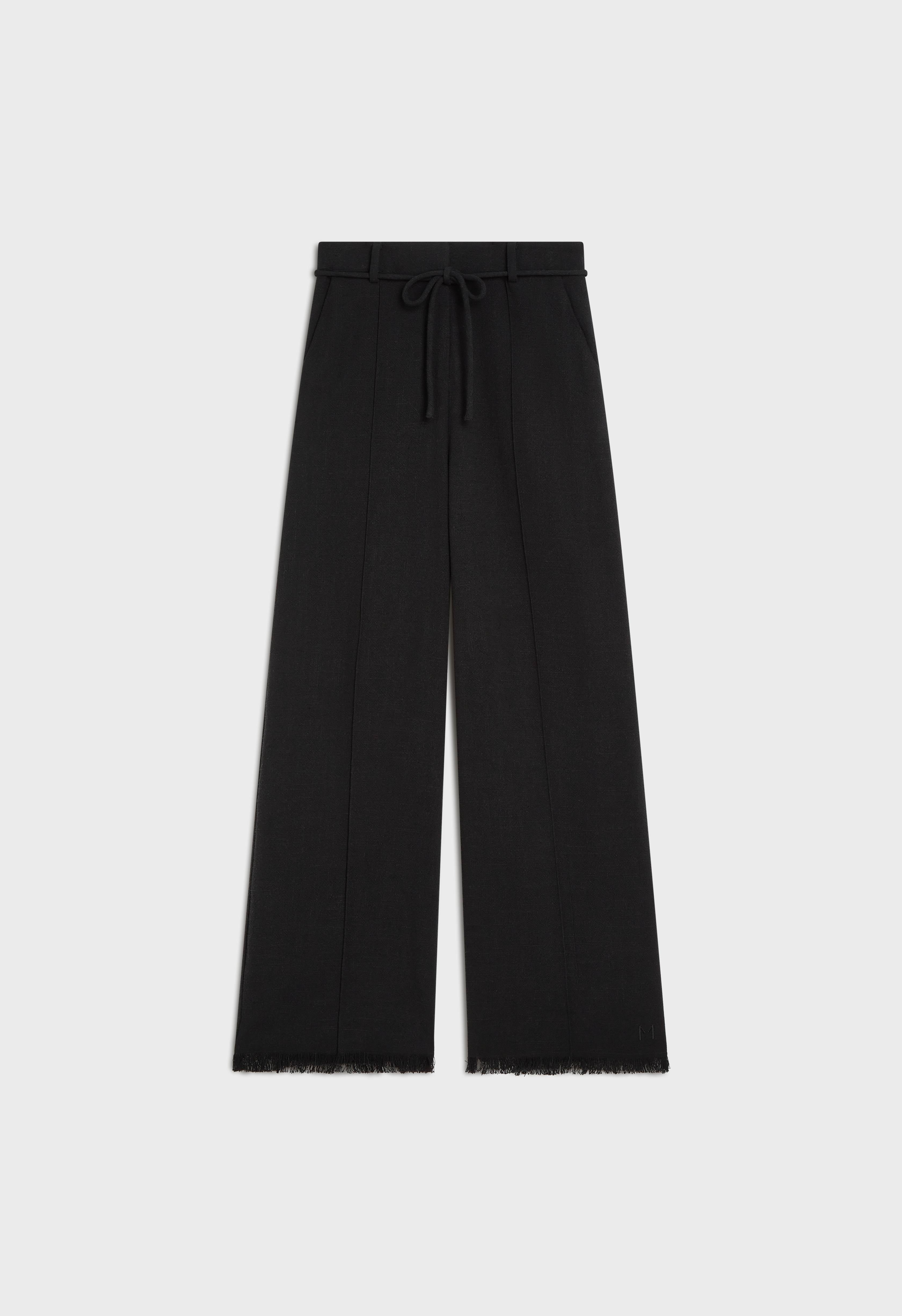 Frayed Hem Pants | Black