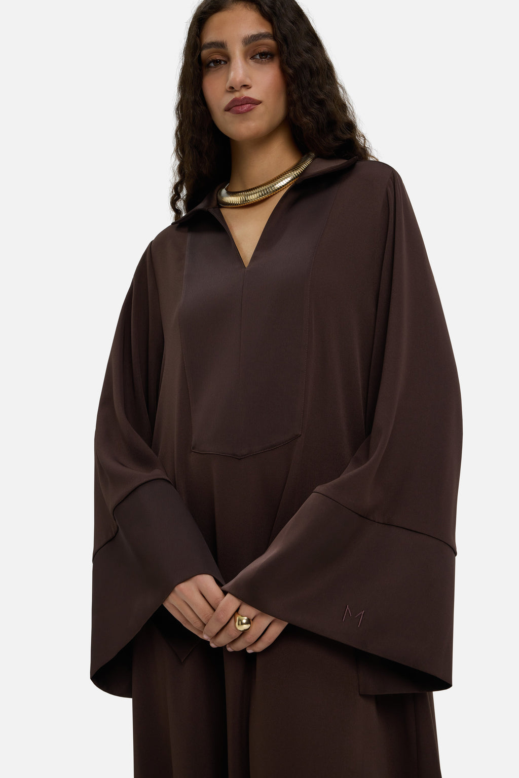 Kaftan Dress Short | Dark Brown