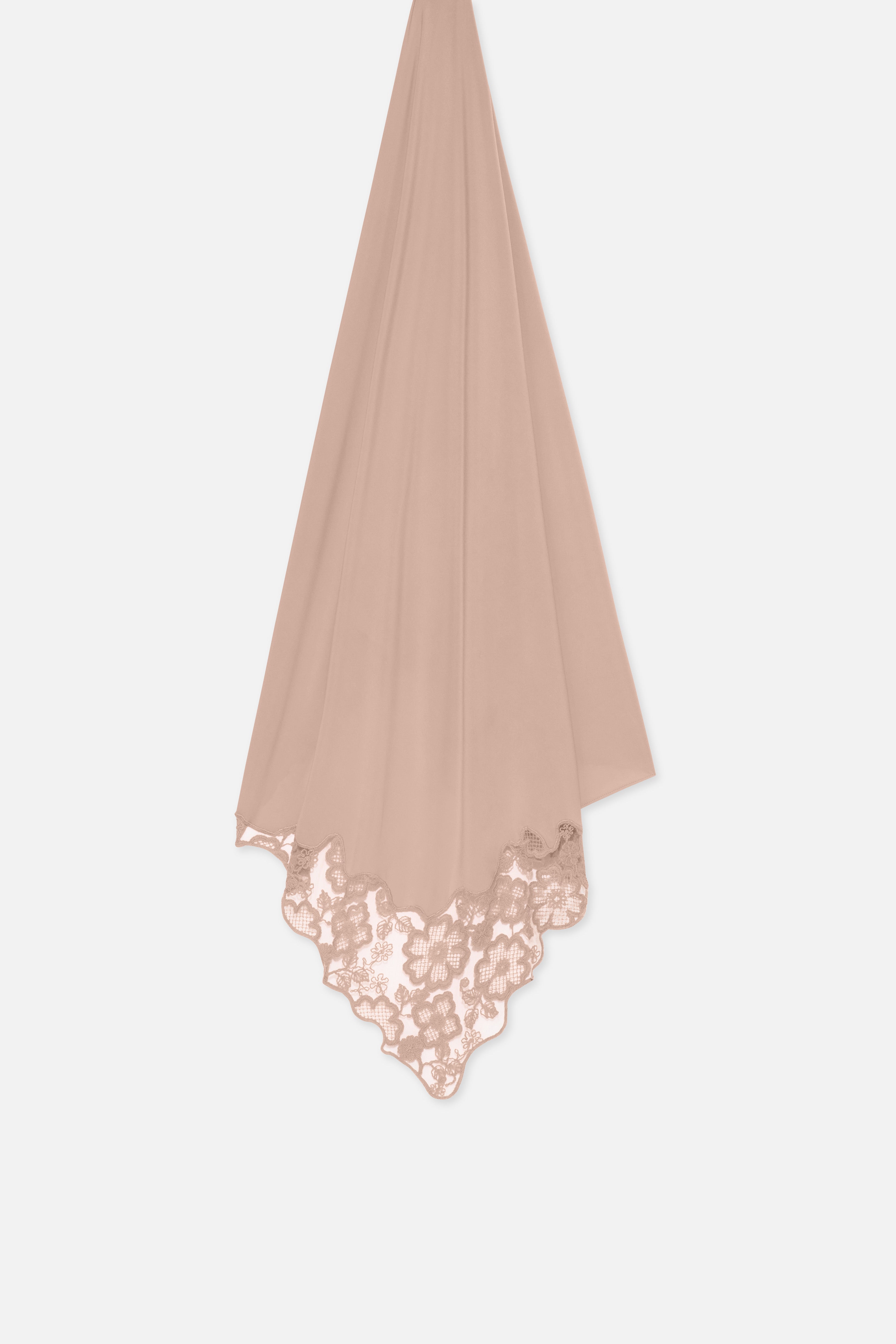 Lace Trim Scarf | Deep Rose