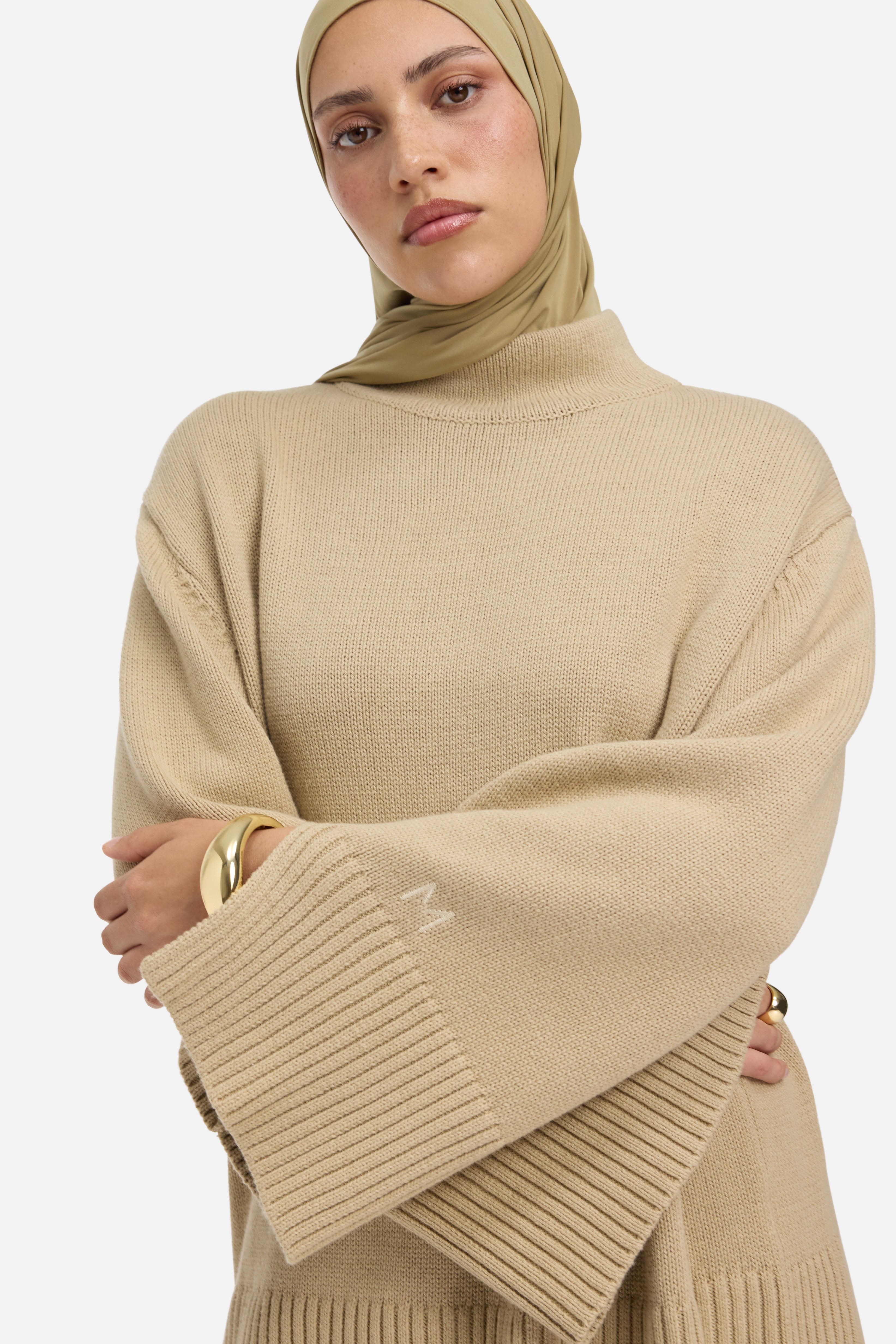 Ribbed Knit Sweater | Khaki
