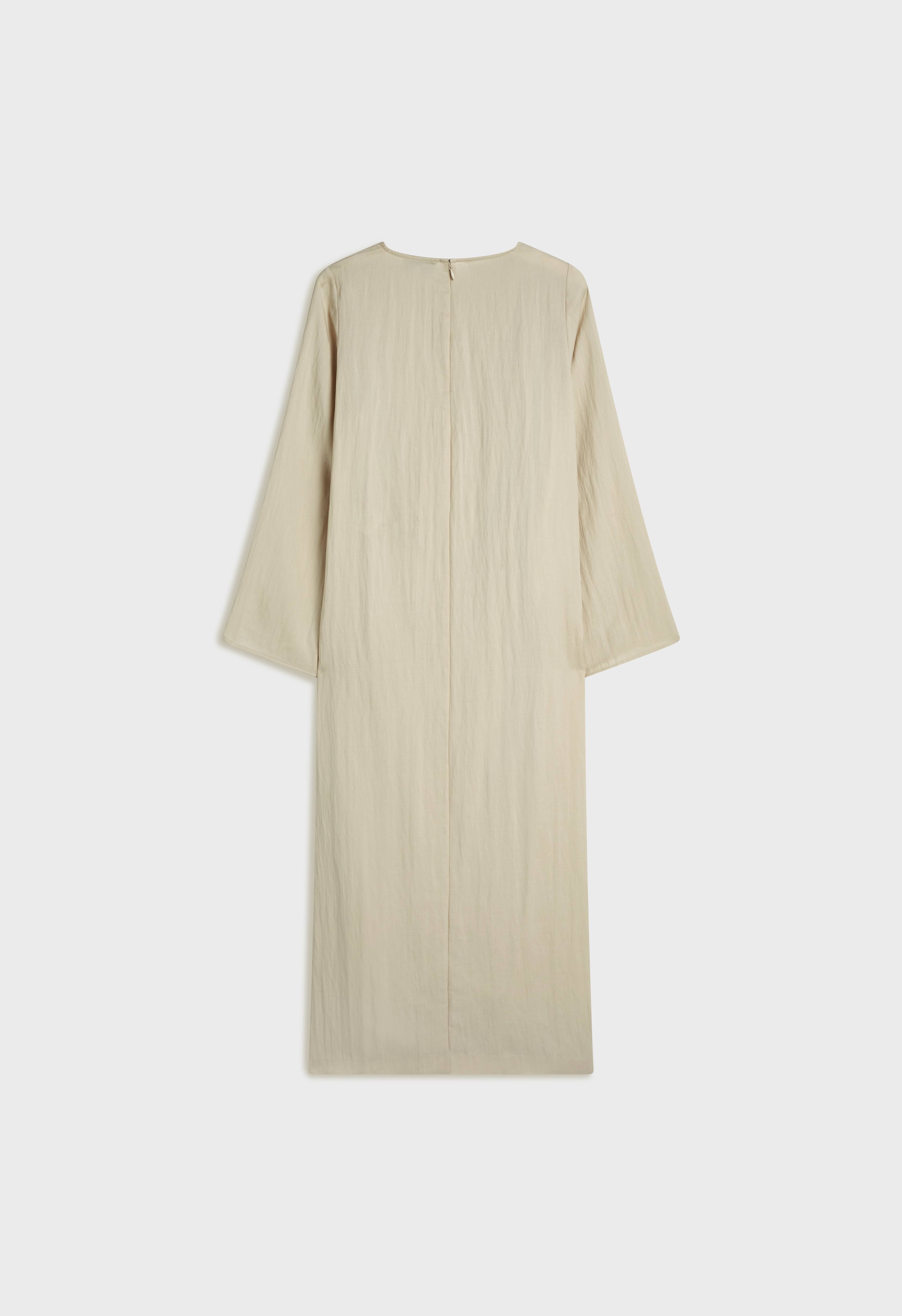 Asymmetric Pleated Tunic | Sand