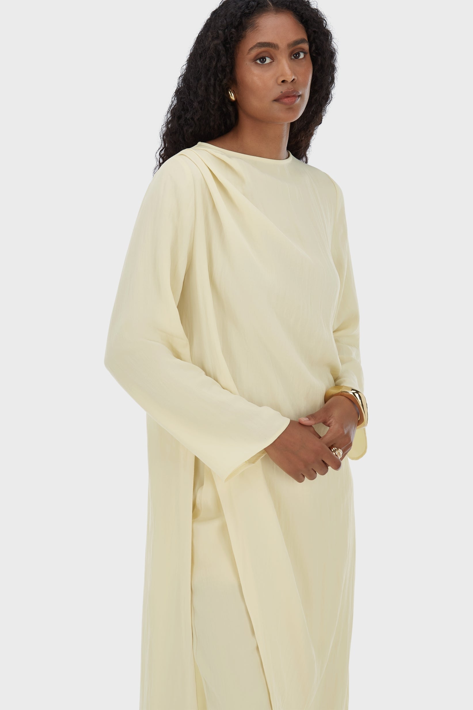 Asymmetric Pleated Tunic | Sorbet