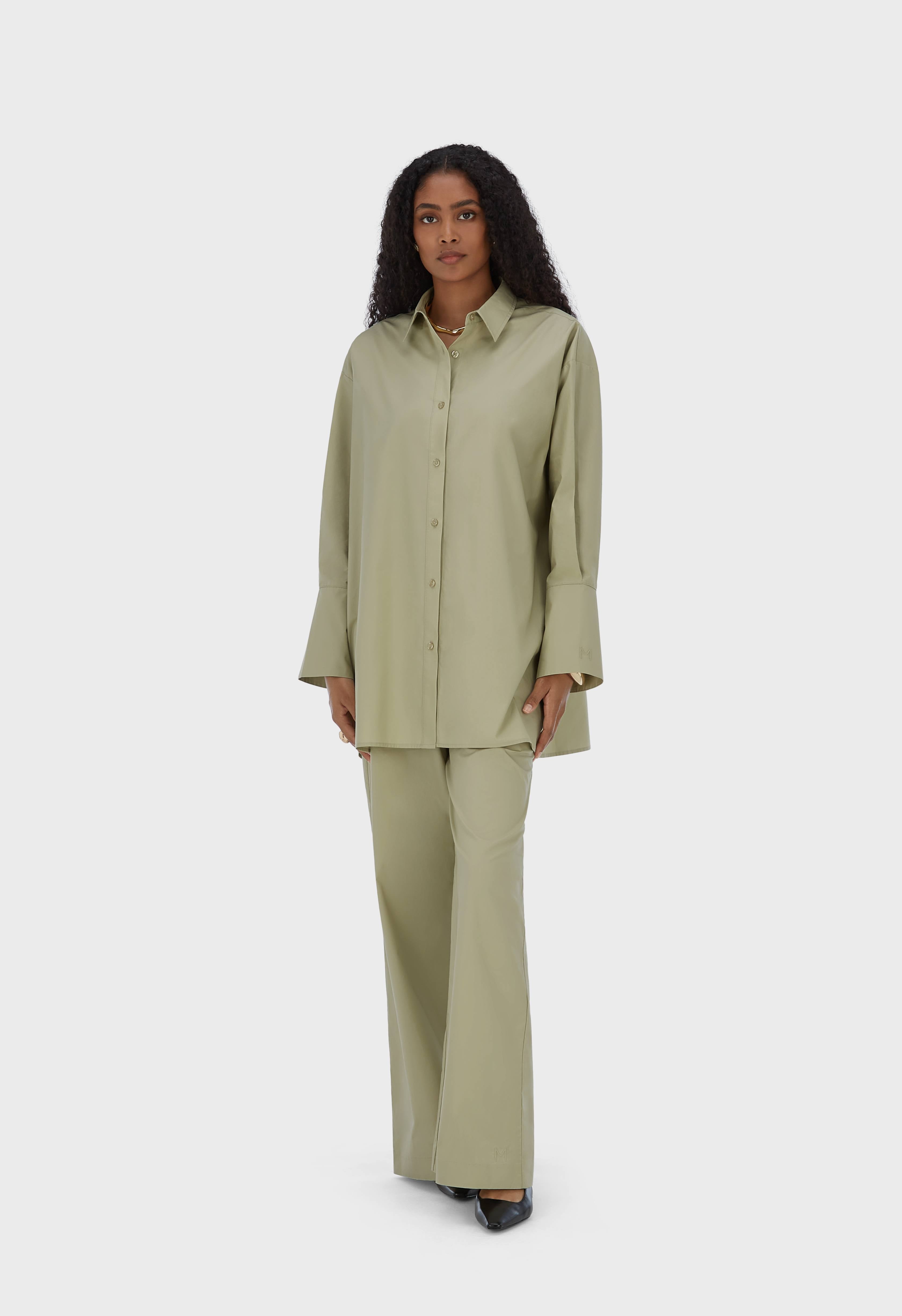 Poplin Pants | Moss Gray