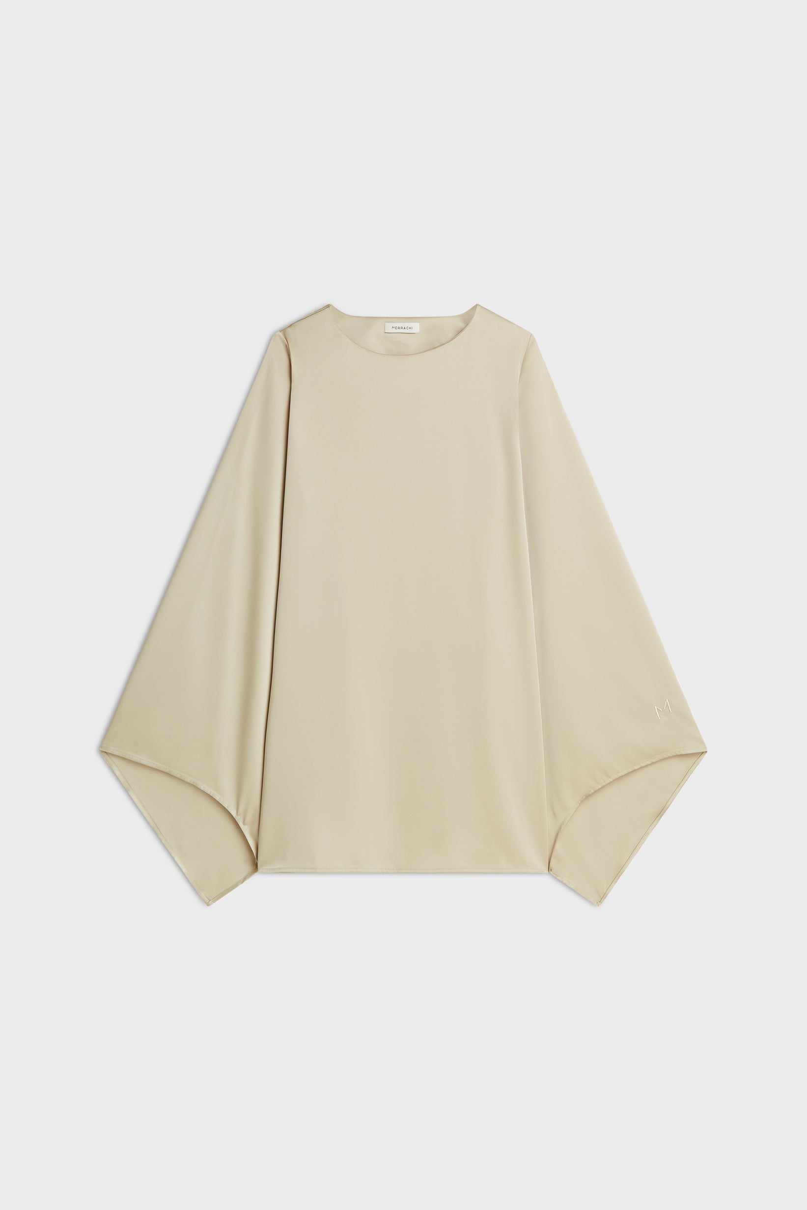 Satin Cape Top | Brown Rice