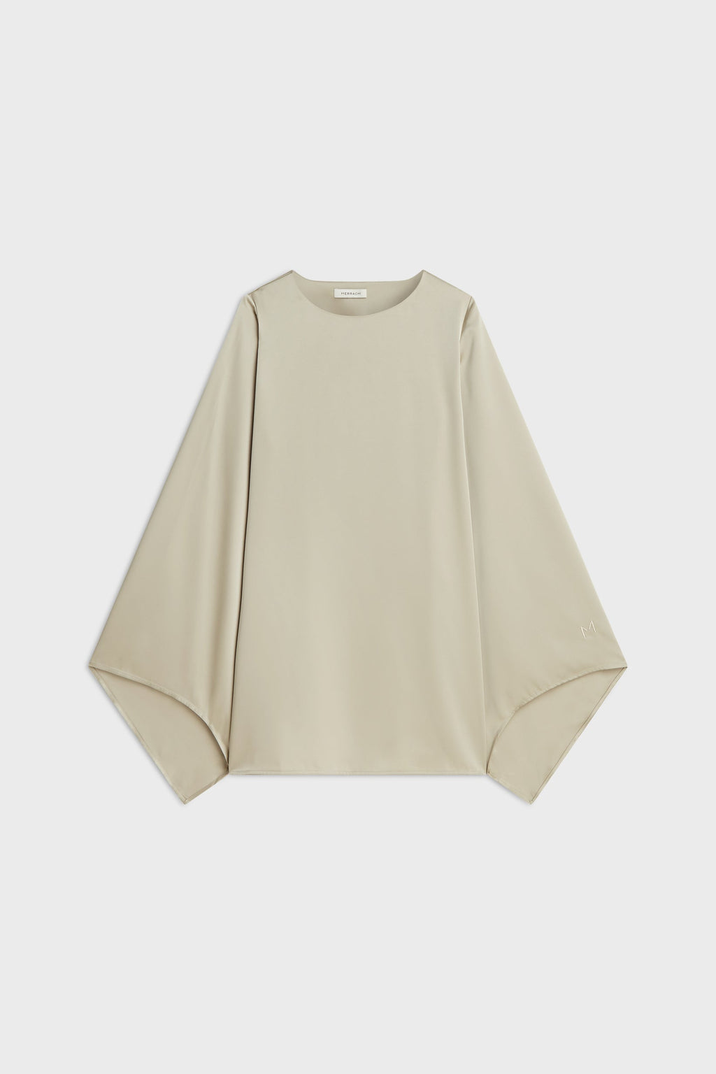 Satin Cape Top | Moss Gray