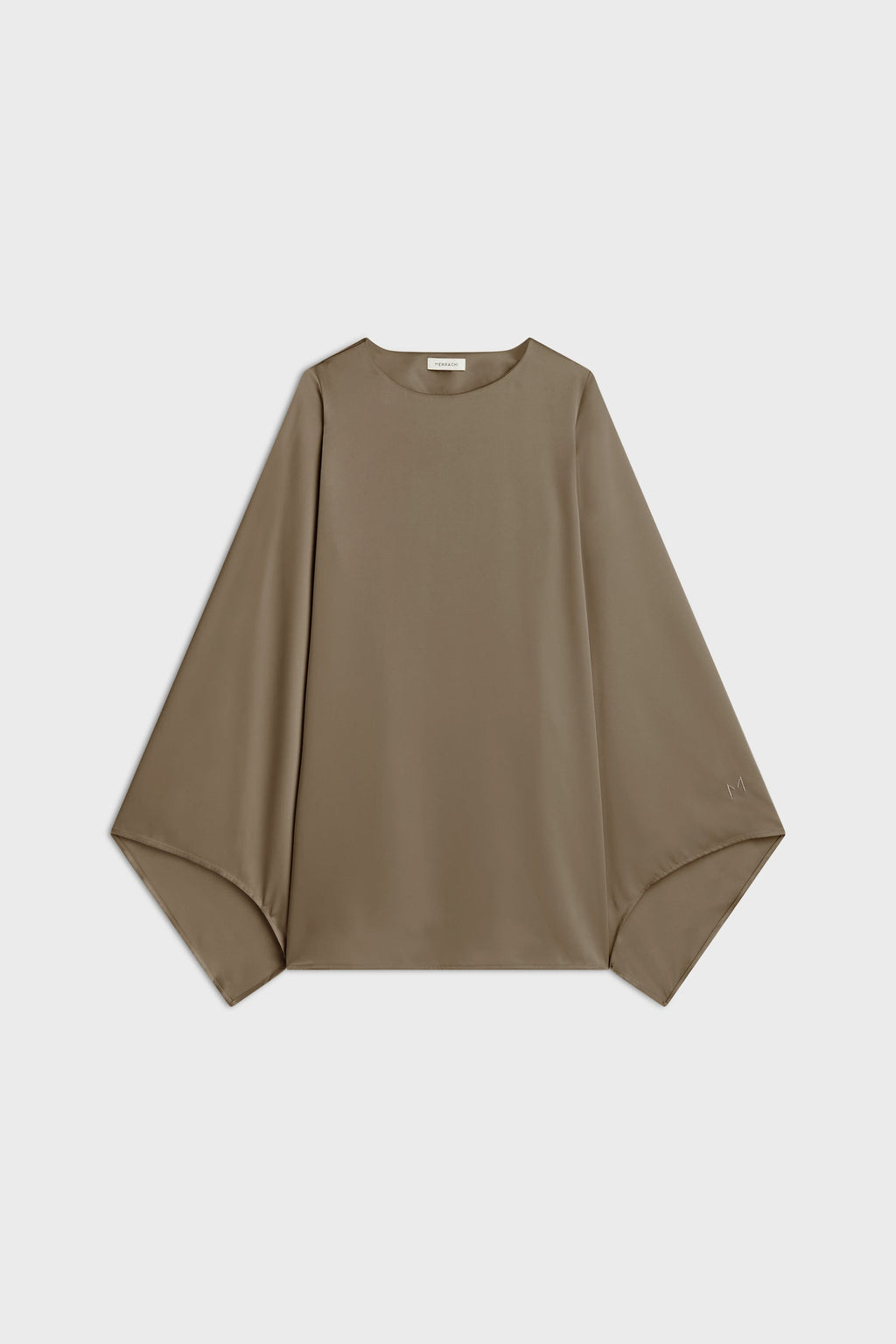 Satin Cape Top | Taupe