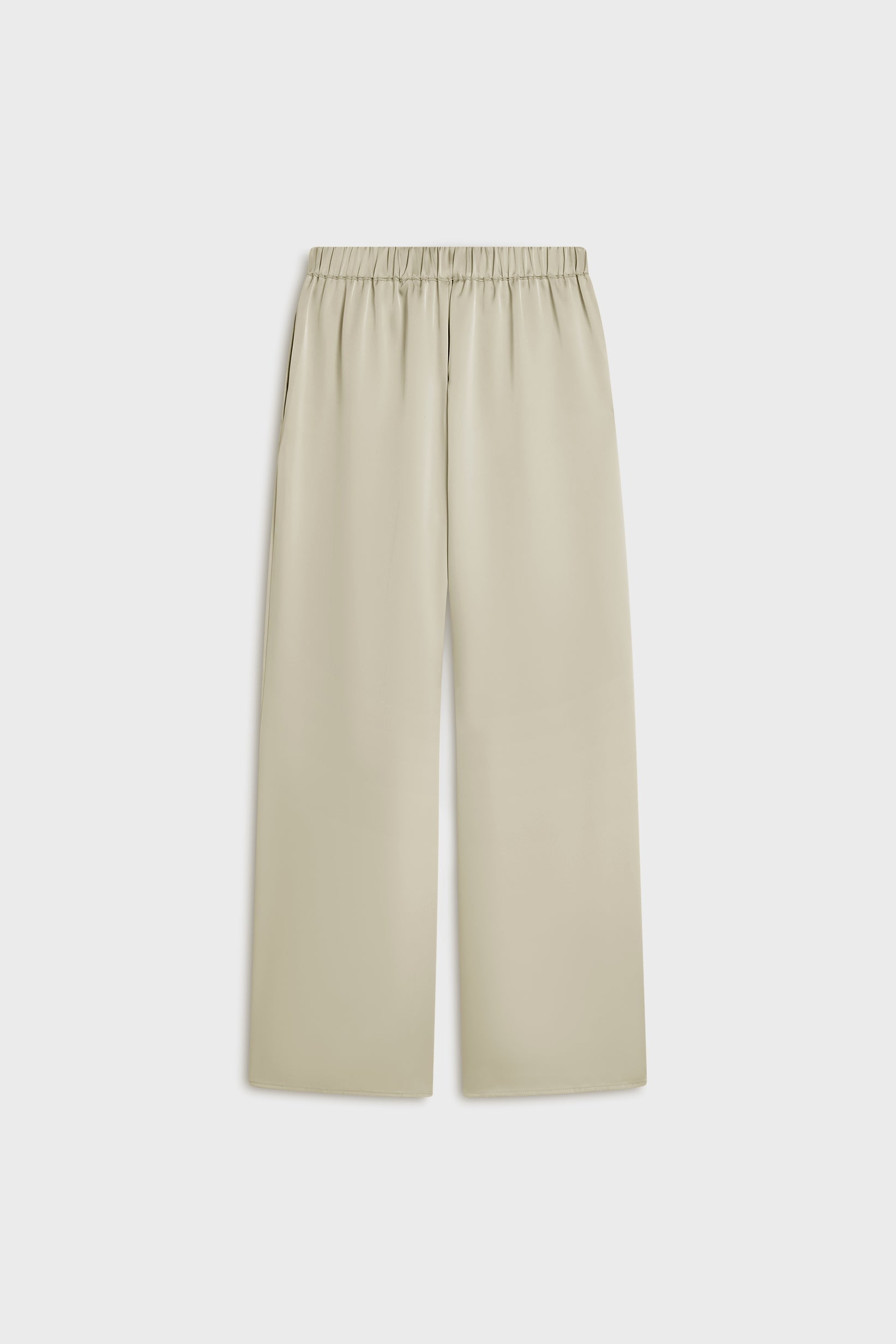 Satin Wide Leg Pants | Moss Gray