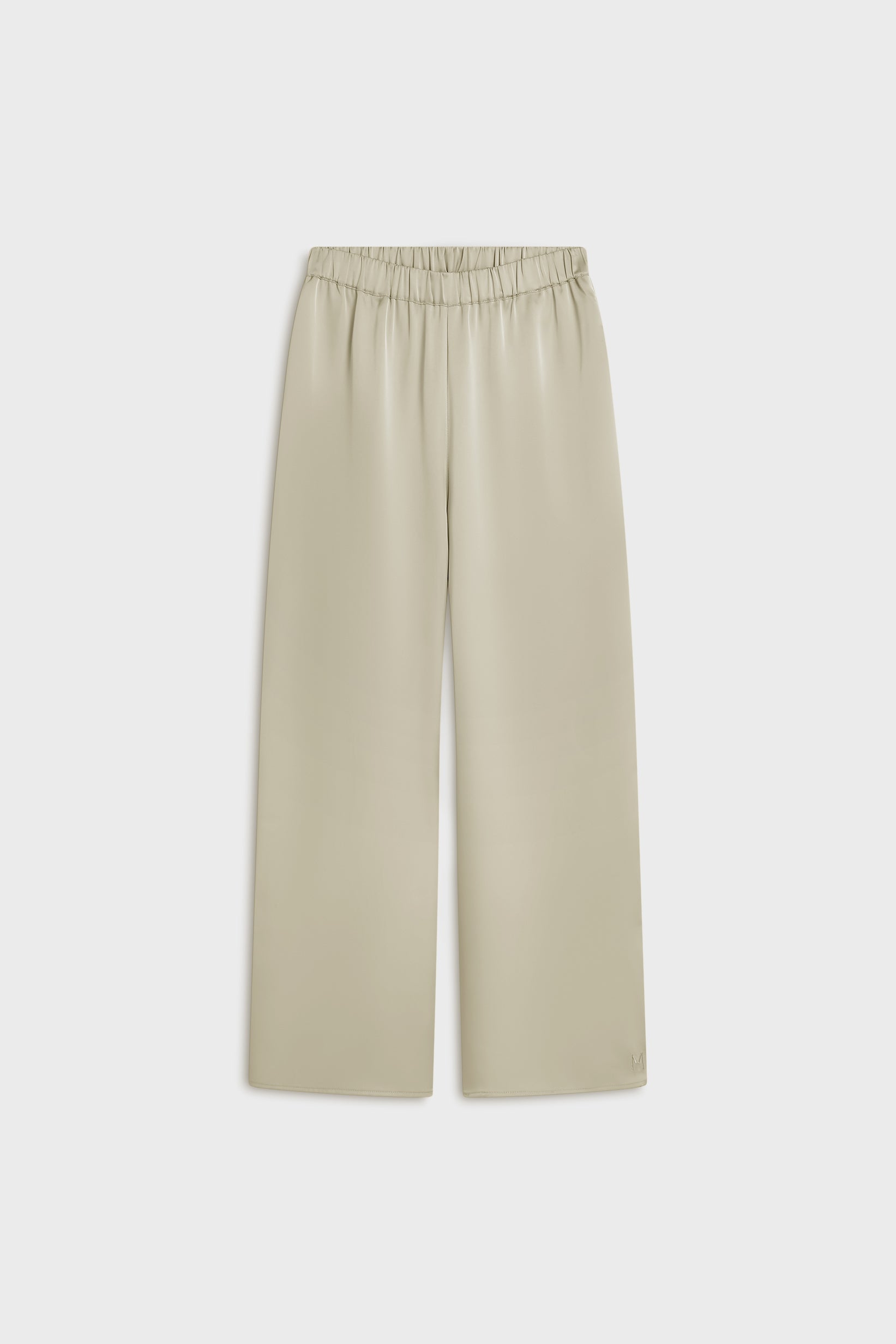 Satin Wide Leg Pants | Moss Gray