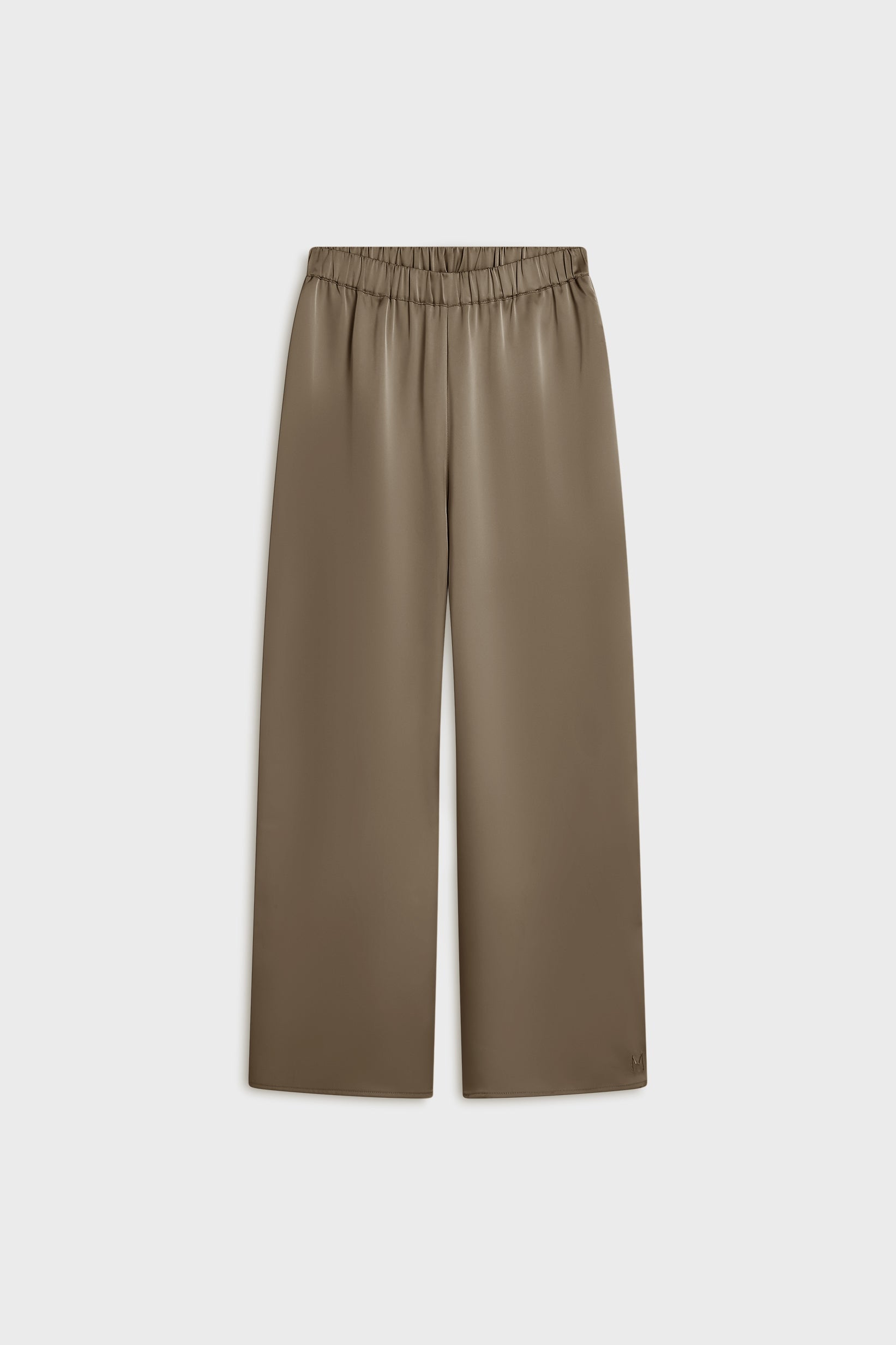 Satin Wide Leg Pants | Taupe