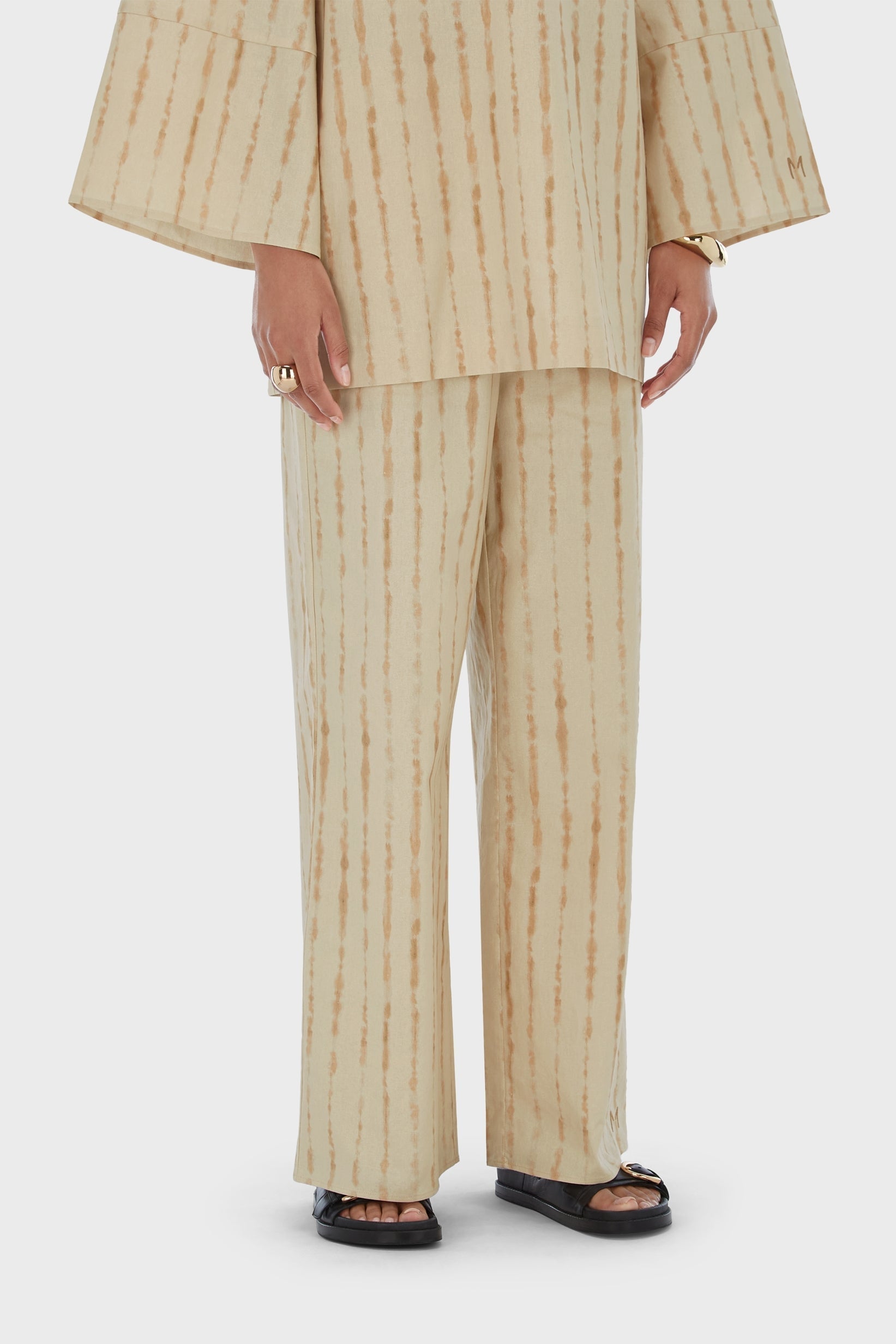 Shibori Pants | Beige Rose