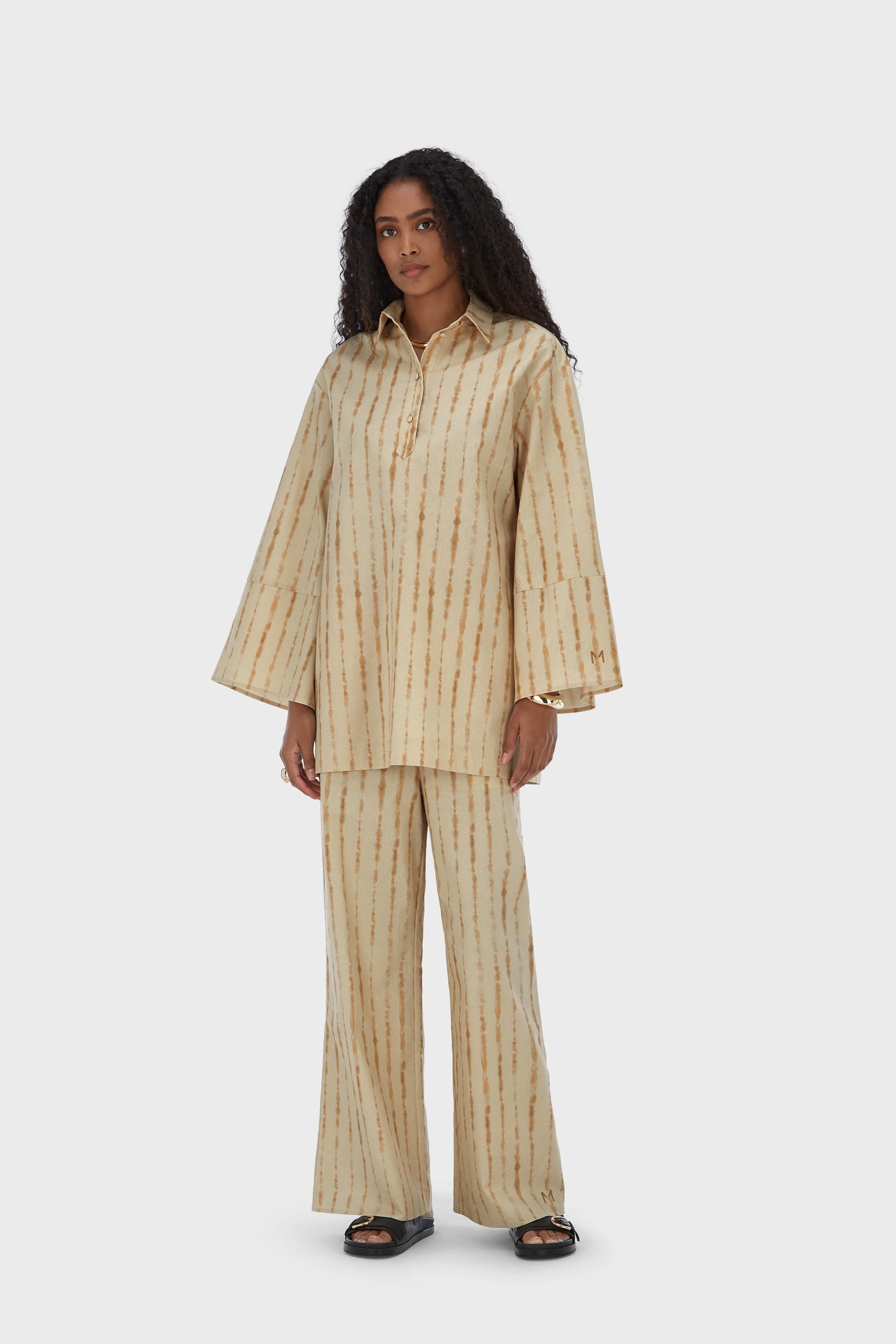 Shibori Top | Beige Rose