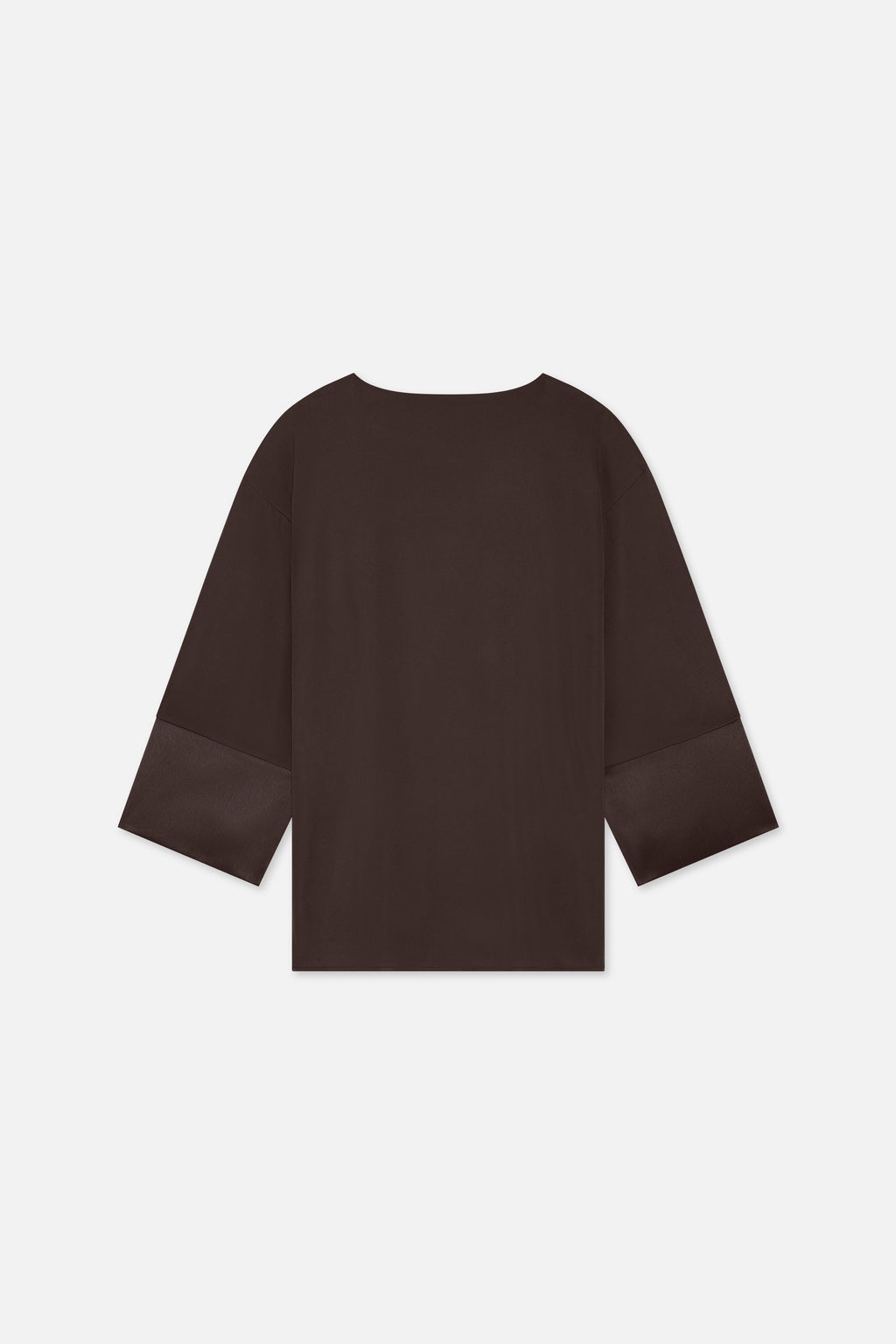 Satin Trim Blouse | Dark Brown