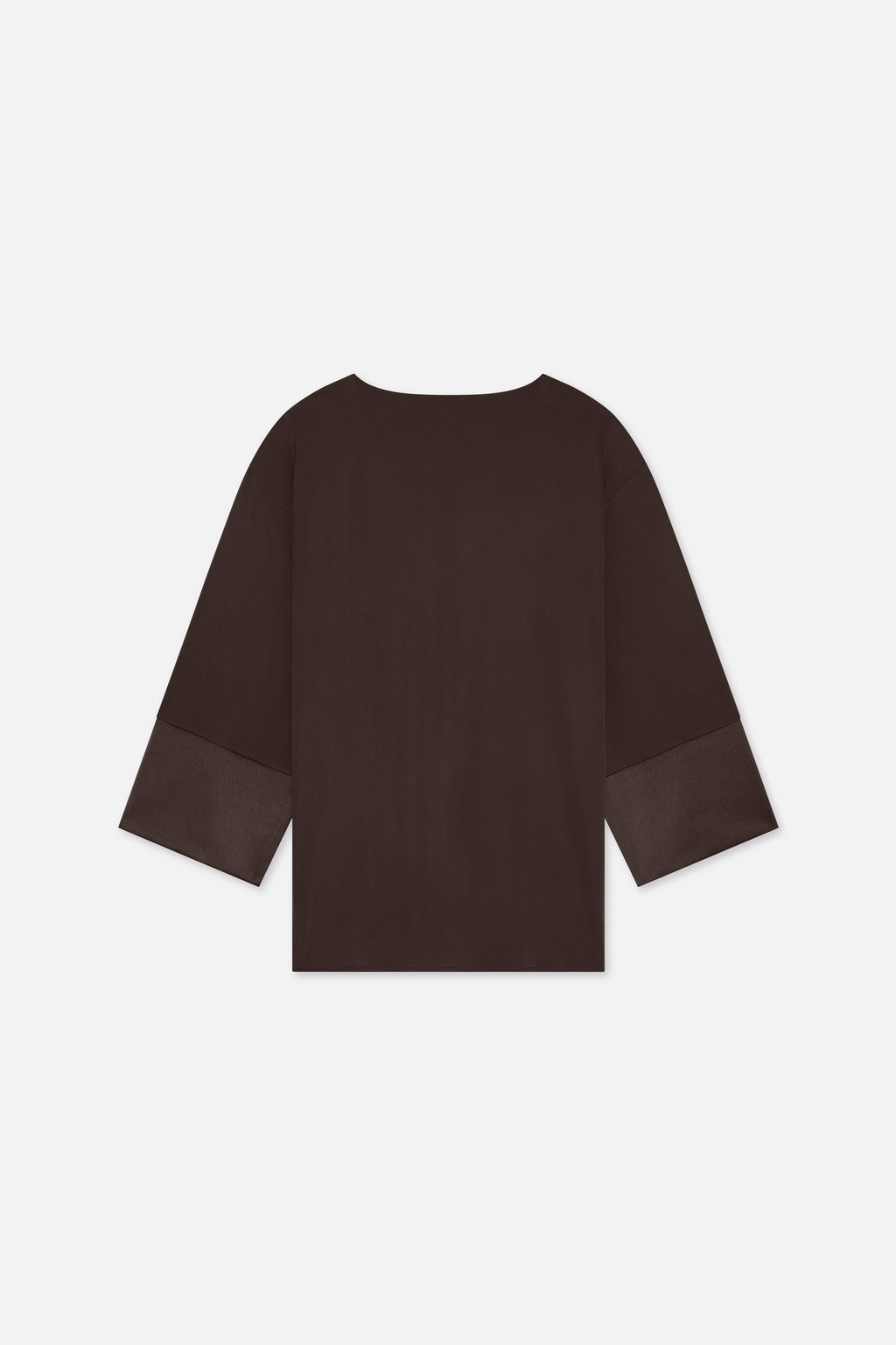 Satin Trim Blouse | Dark Brown