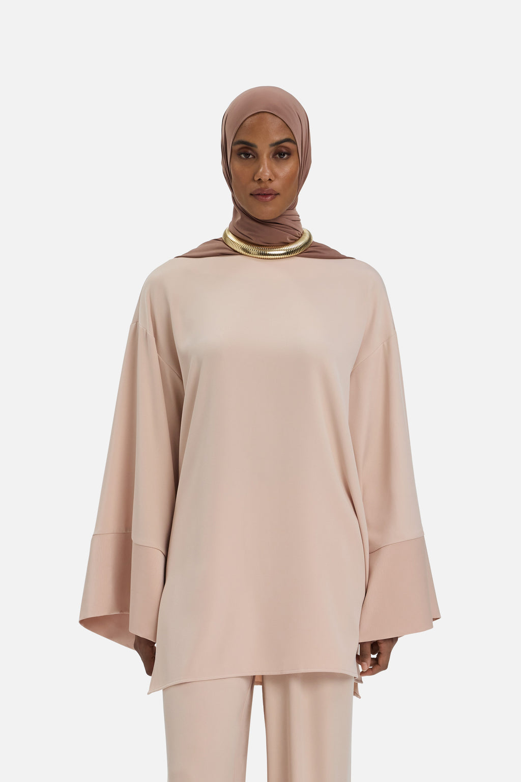 Satin Trim Blouse | Dark Rose