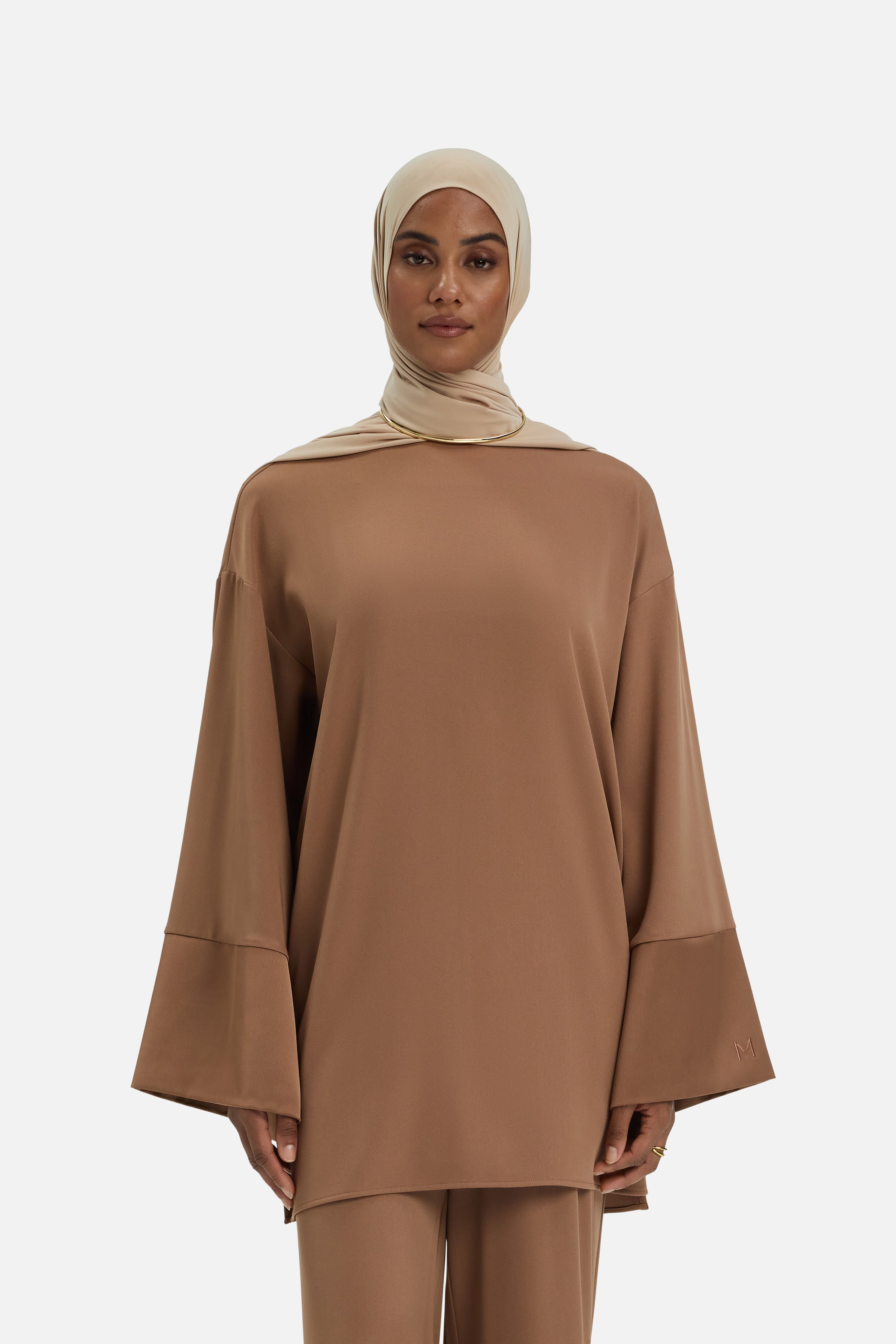 Satin Trim Blouse | Soft Bordeaux