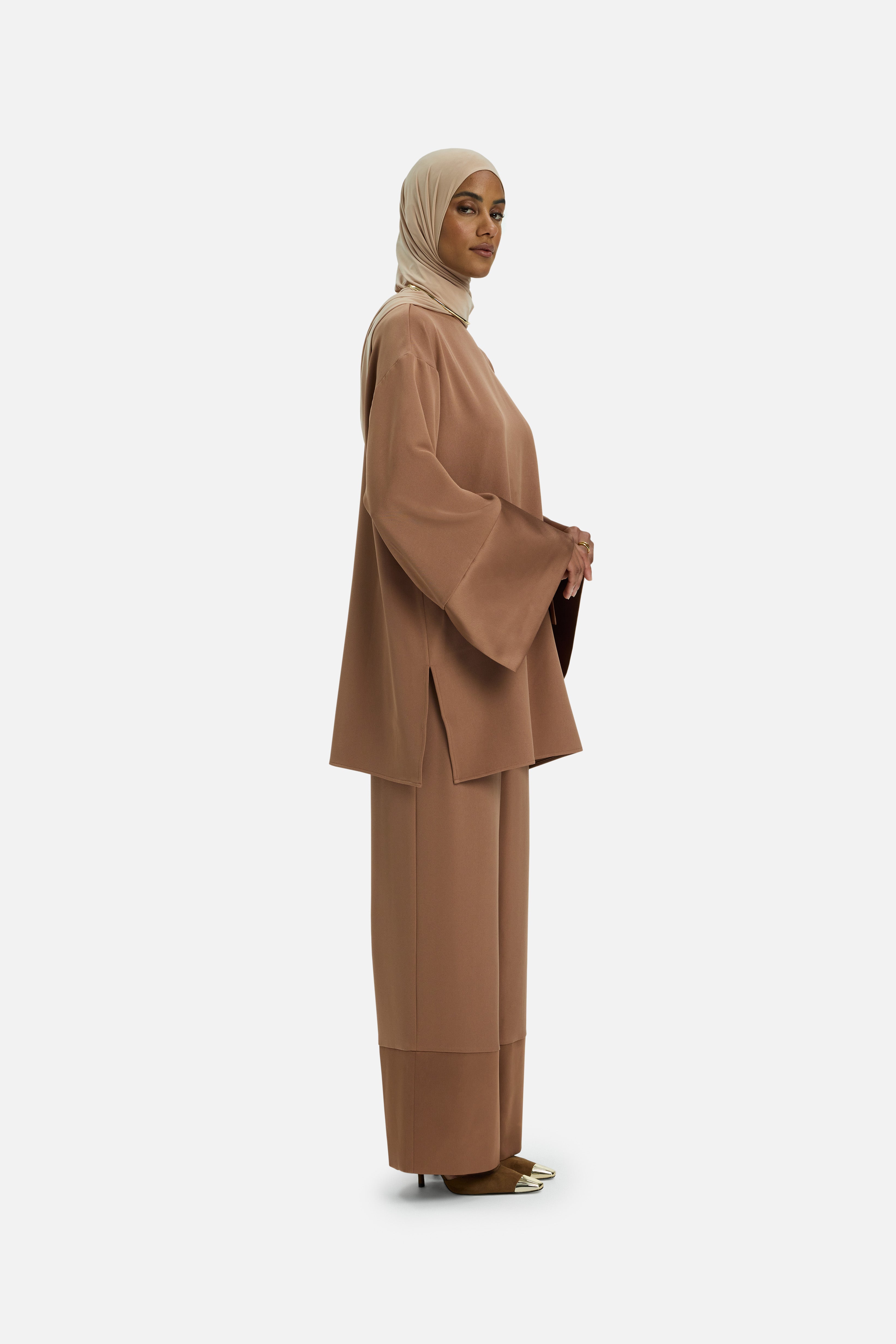 Satin Trim Blouse | Soft Bordeaux