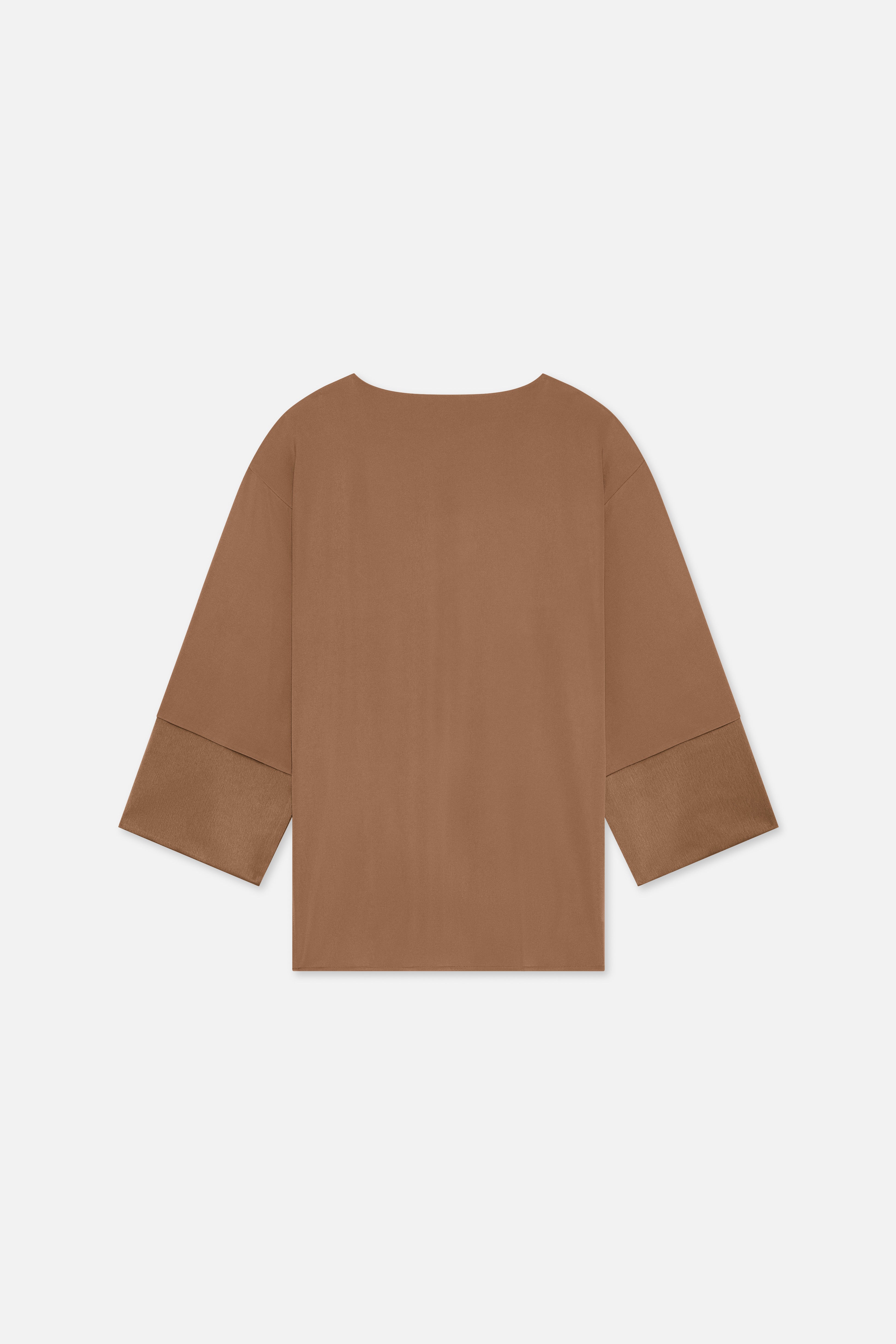 Satin Trim Blouse | Soft Bordeaux