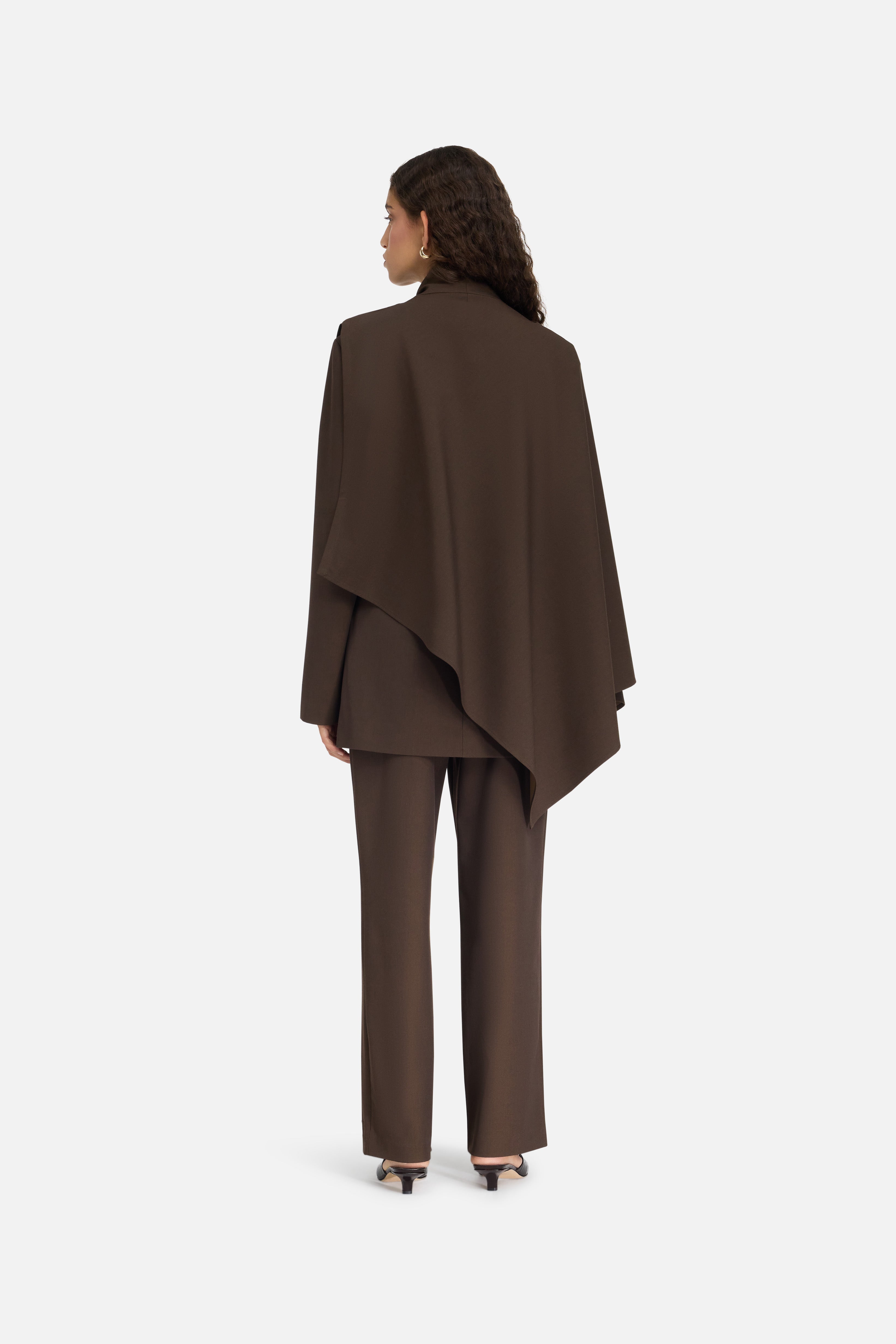 Tailored Cape | Dark Brown