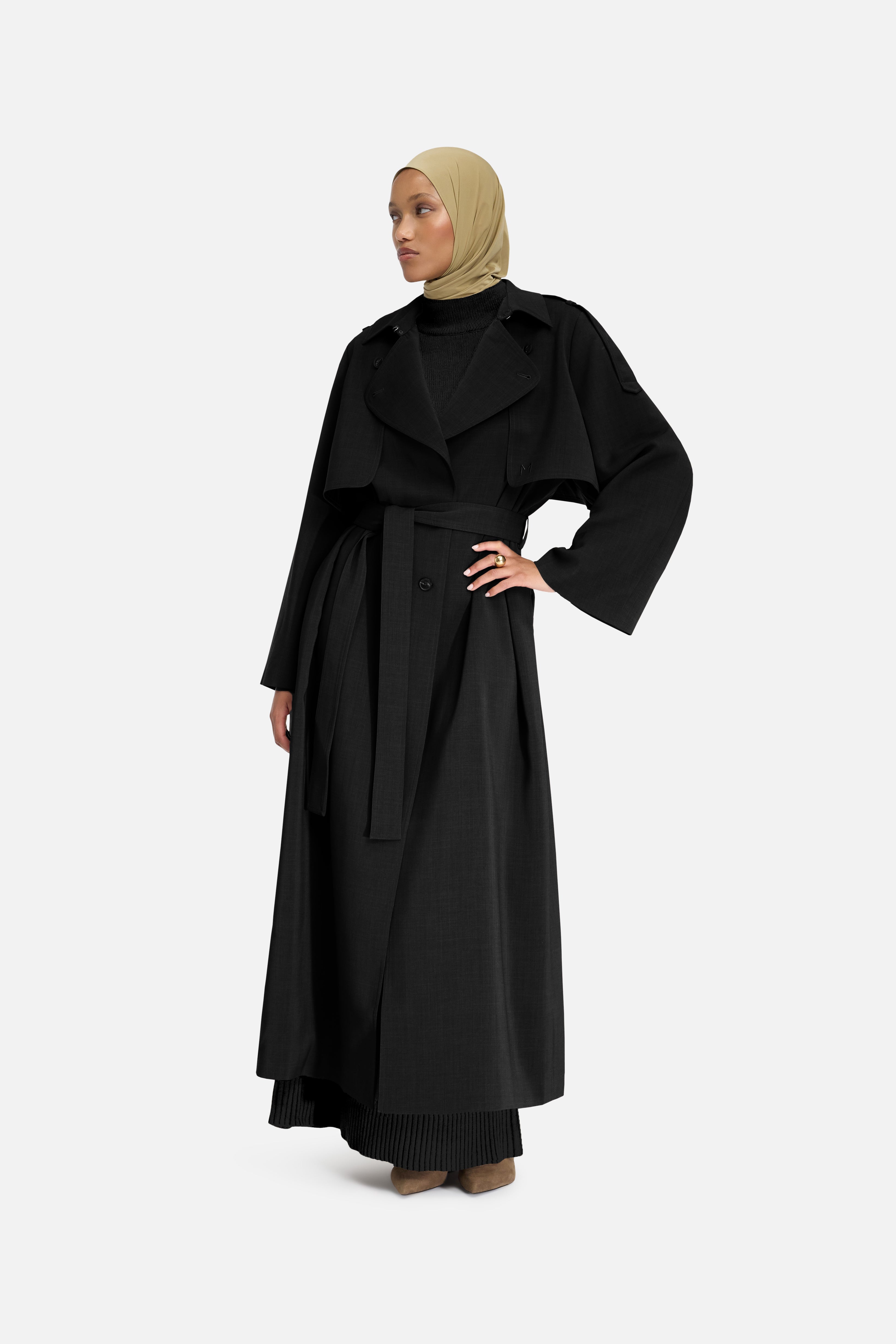 Trench Abaya | Black