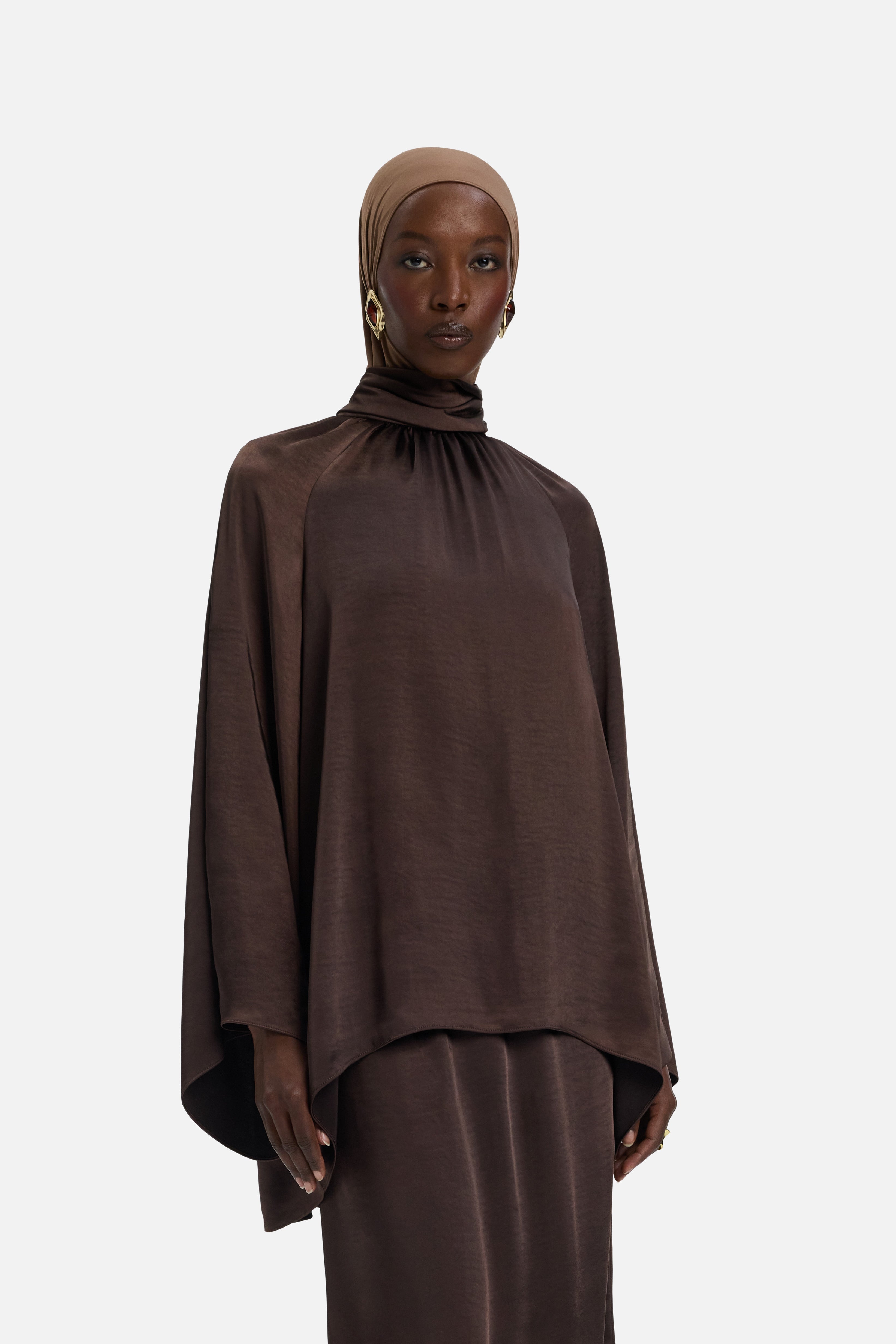 Volume Sleeve Blouse | Dark Brown